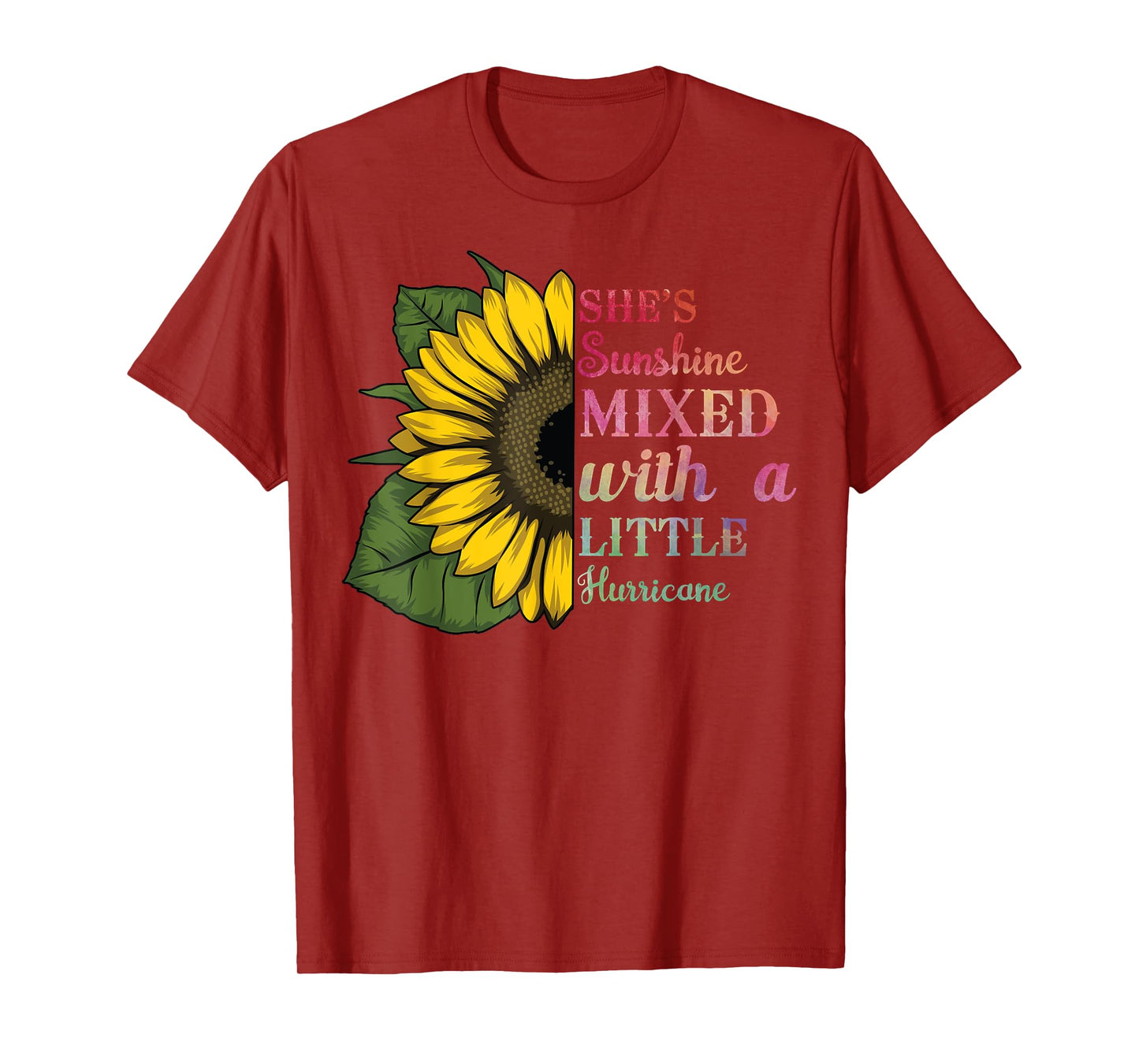 She Is Sunshine Mixed with a Little Hurricane Sunflower Art T-Shirt