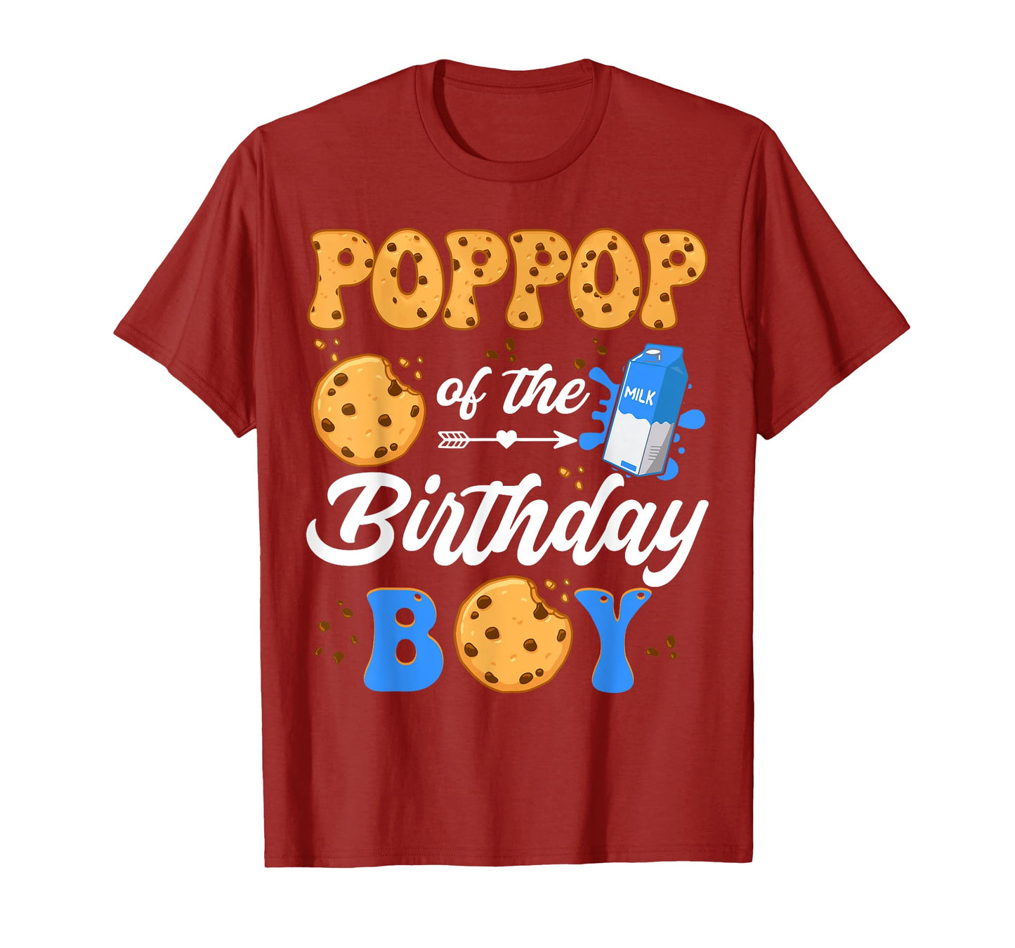 PopPop Of The Birthday Boy Milk And Cookies 1St Birthday T-Shirt