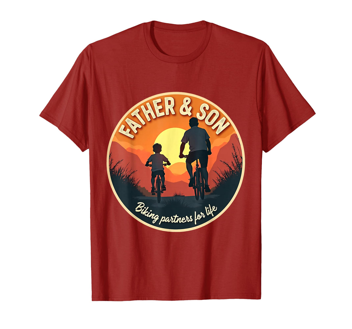 Father And Son Biking Partners For Life Dad Father's Day Fun T-Shirt
