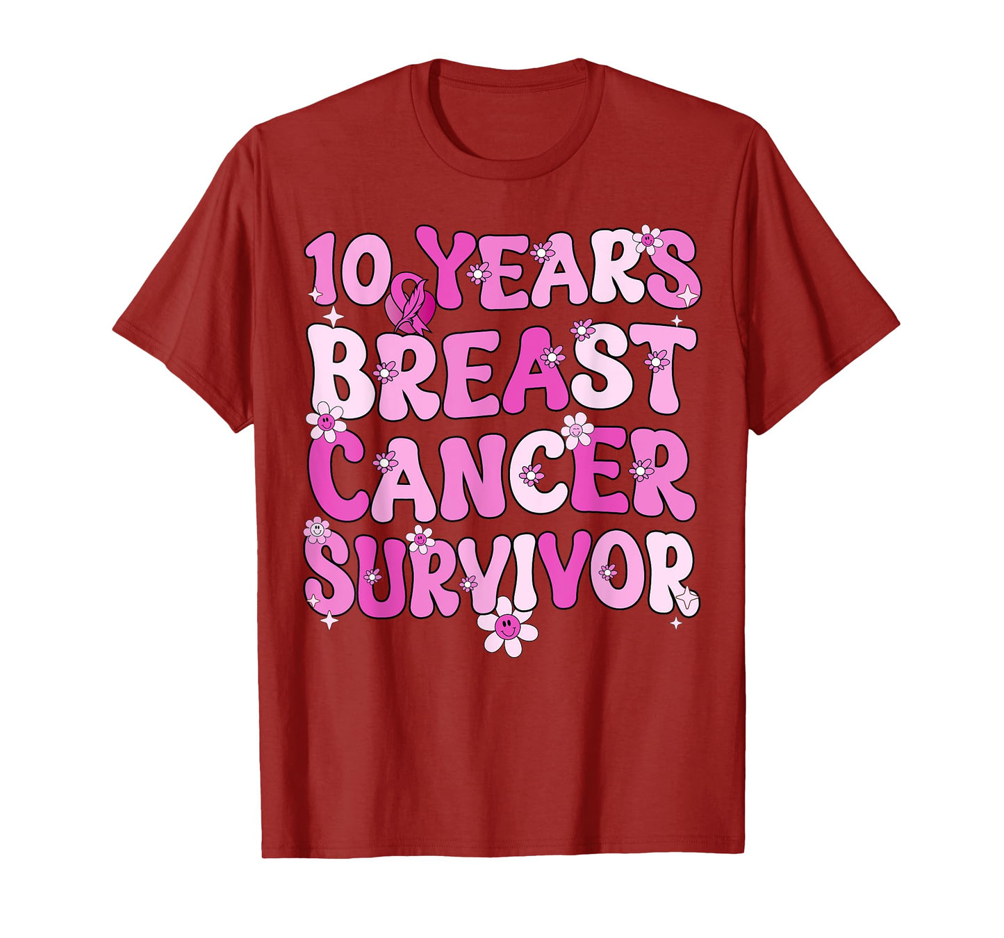 10 Years Breast Cancer Survivor Breast Cancer Awareness T-Shirt