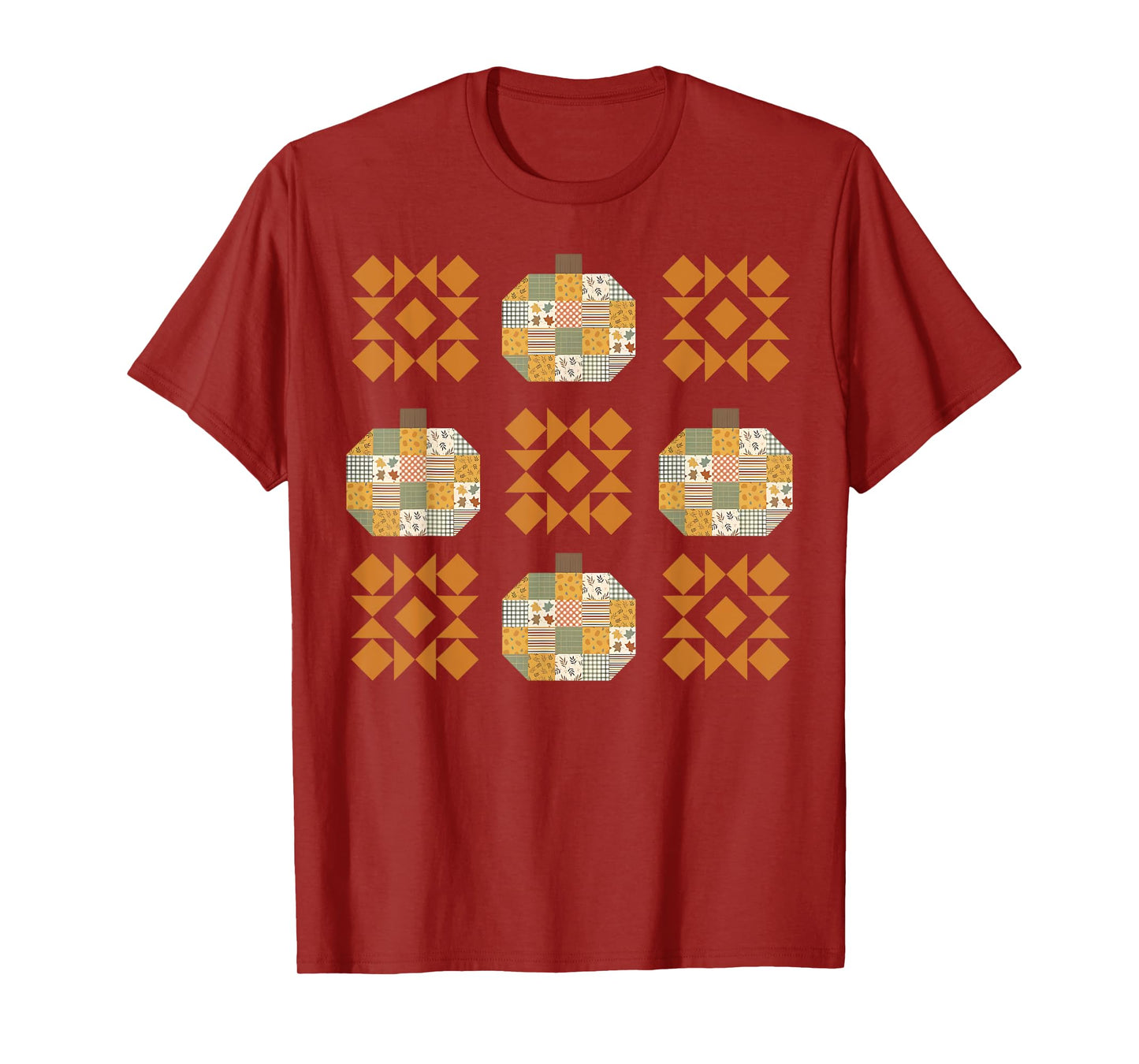 Patchwork Quilter Fall Pumpkin Quilt Block Autumn Quilting T-Shirt