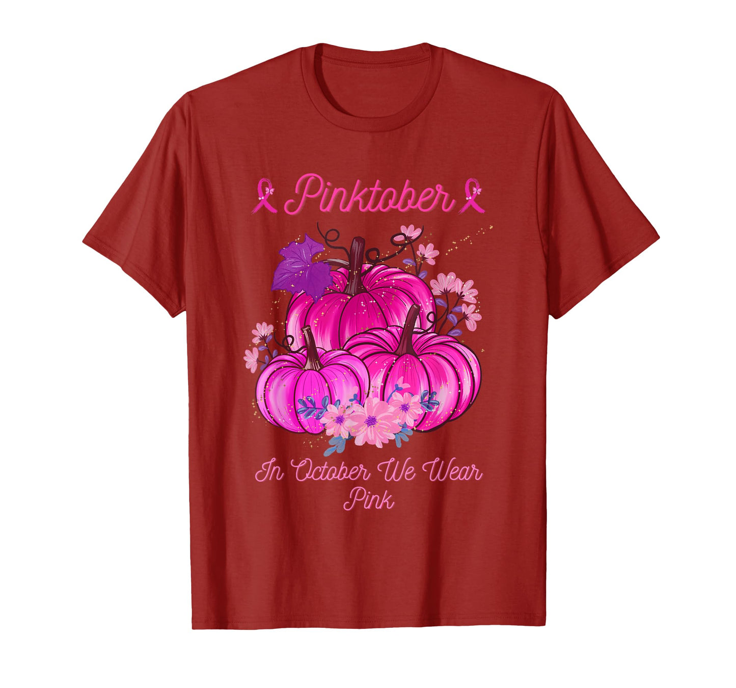PINKTOBER Pink October Breast Cancer Awareness Ribbon Tee T-Shirt