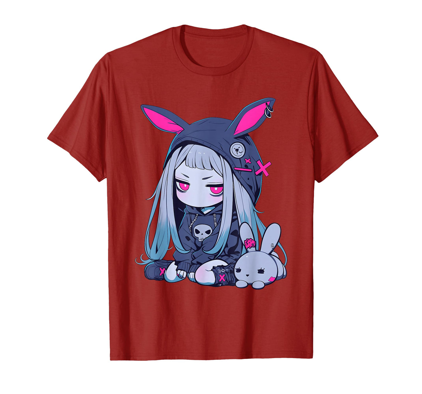 Cute E-Girl Anime Girl Goth Bunny Grunge Gothic Outfit T-Shirt