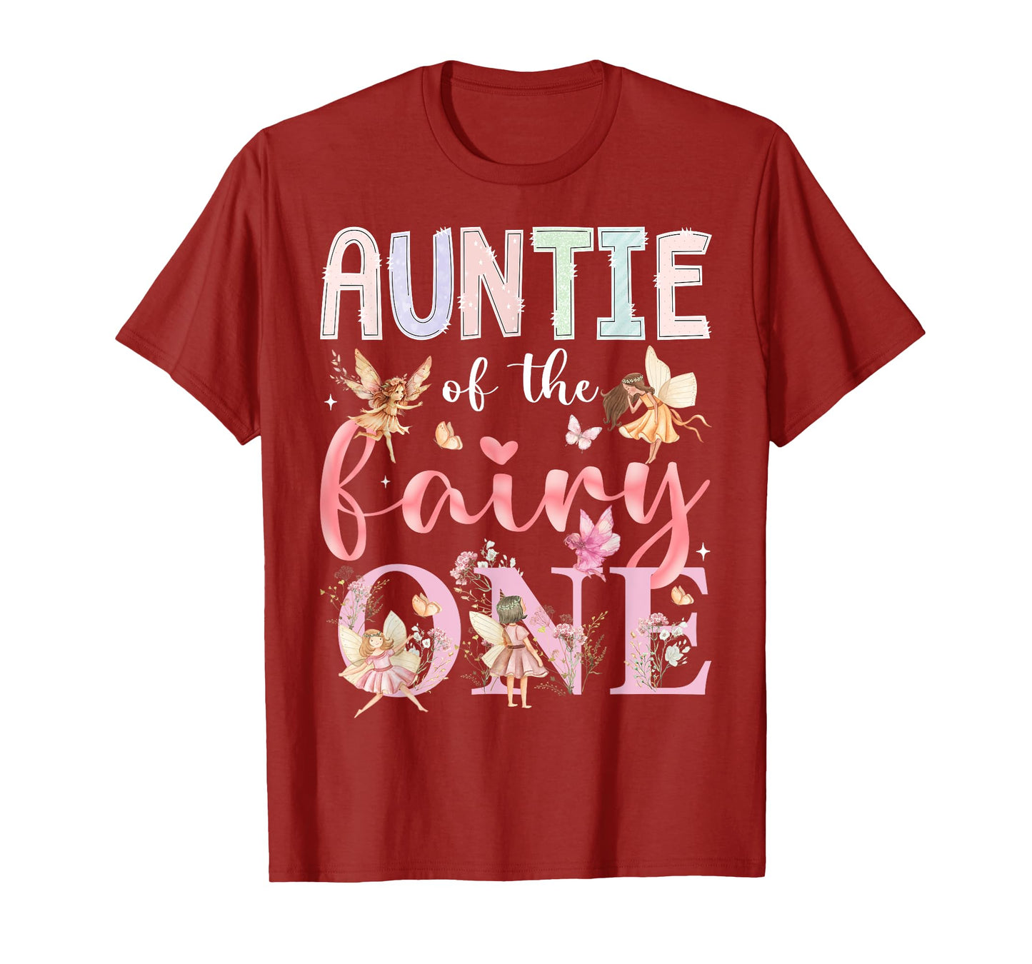 Auntie Of The Fairy One 1St Birthday Girl Fairytale T-Shirt