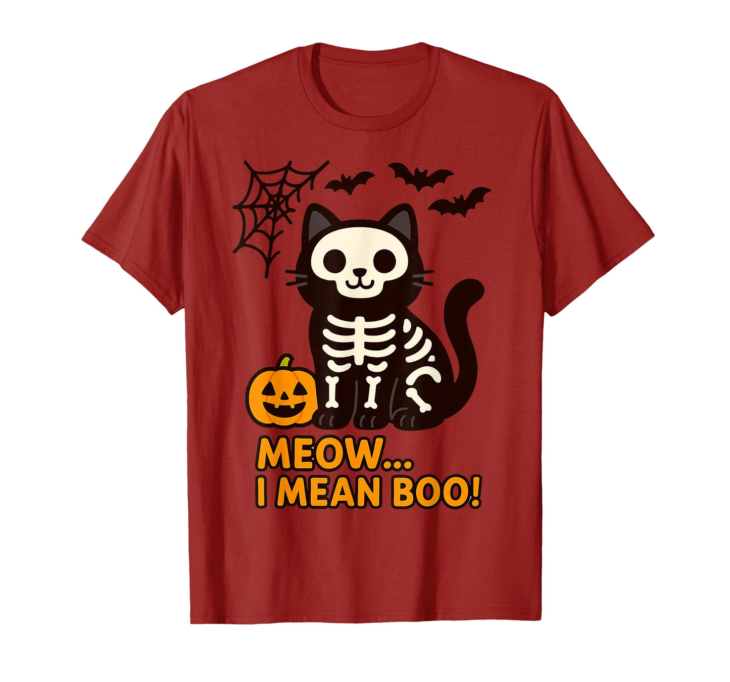 Funny Cat Halloween Costume Meow I Mean Boo Gifts Men Women T-Shirt