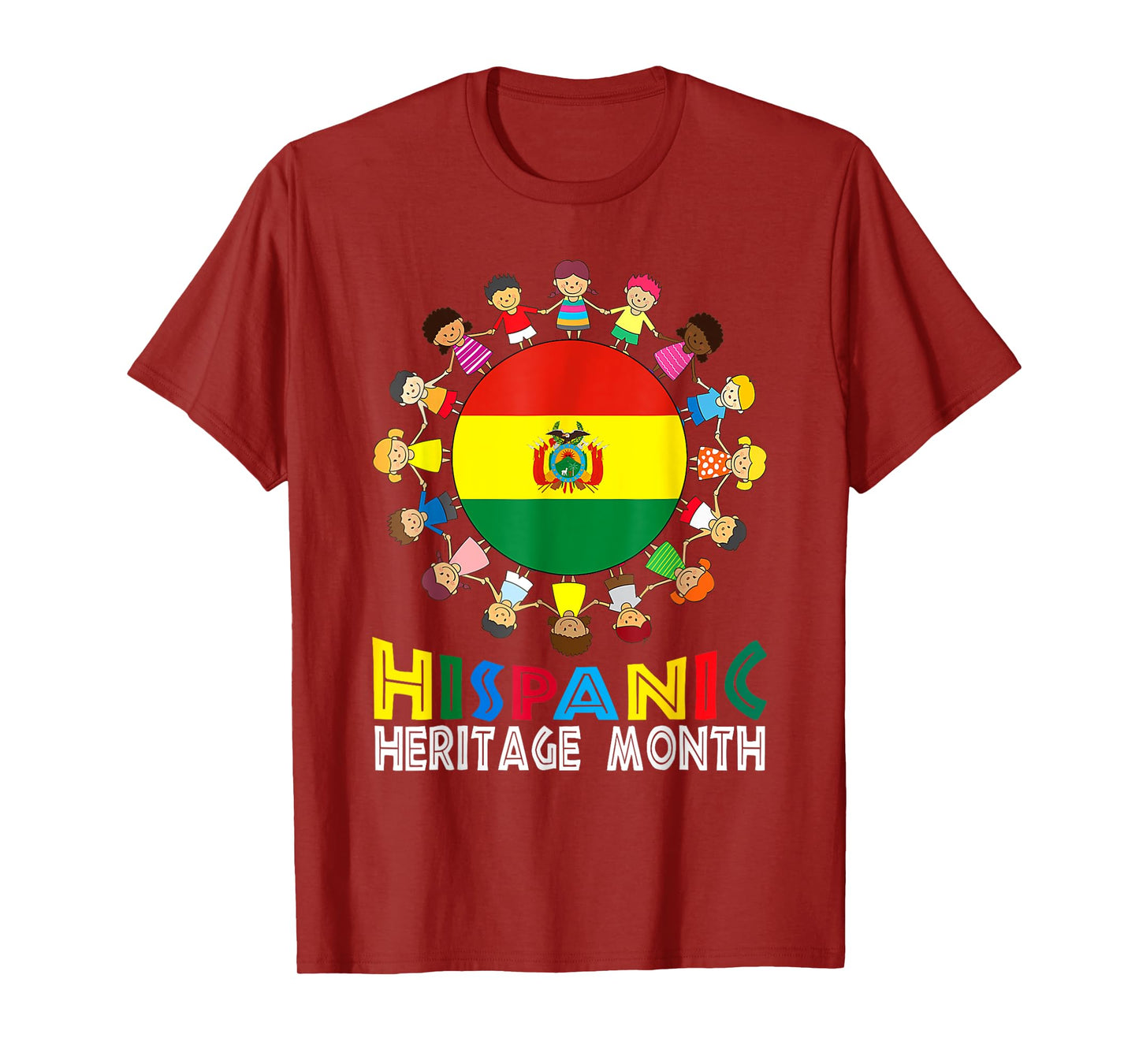 Bolivian Flag Hispanic Heritage Bolivia Boy Girl Kids T-Shirt