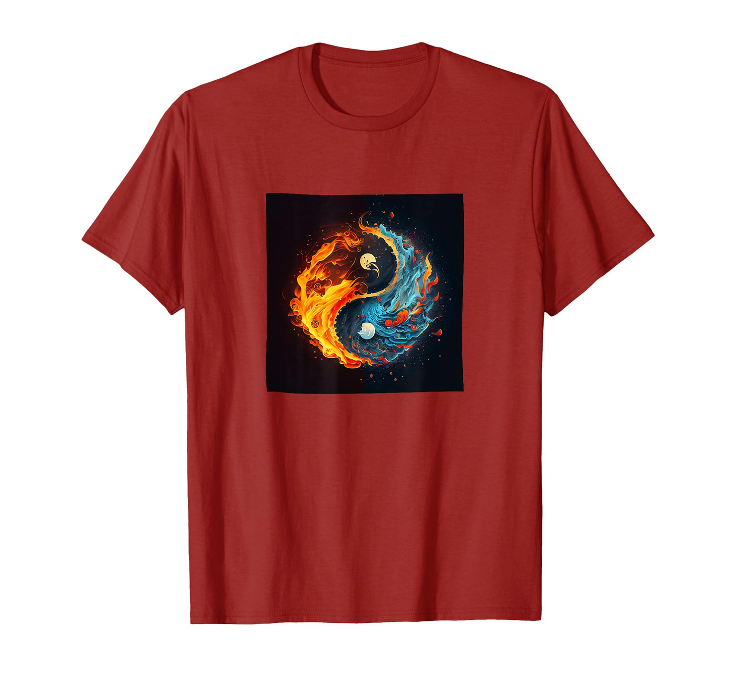 Yin And Yang Fire And Water Graphic T-Shirt