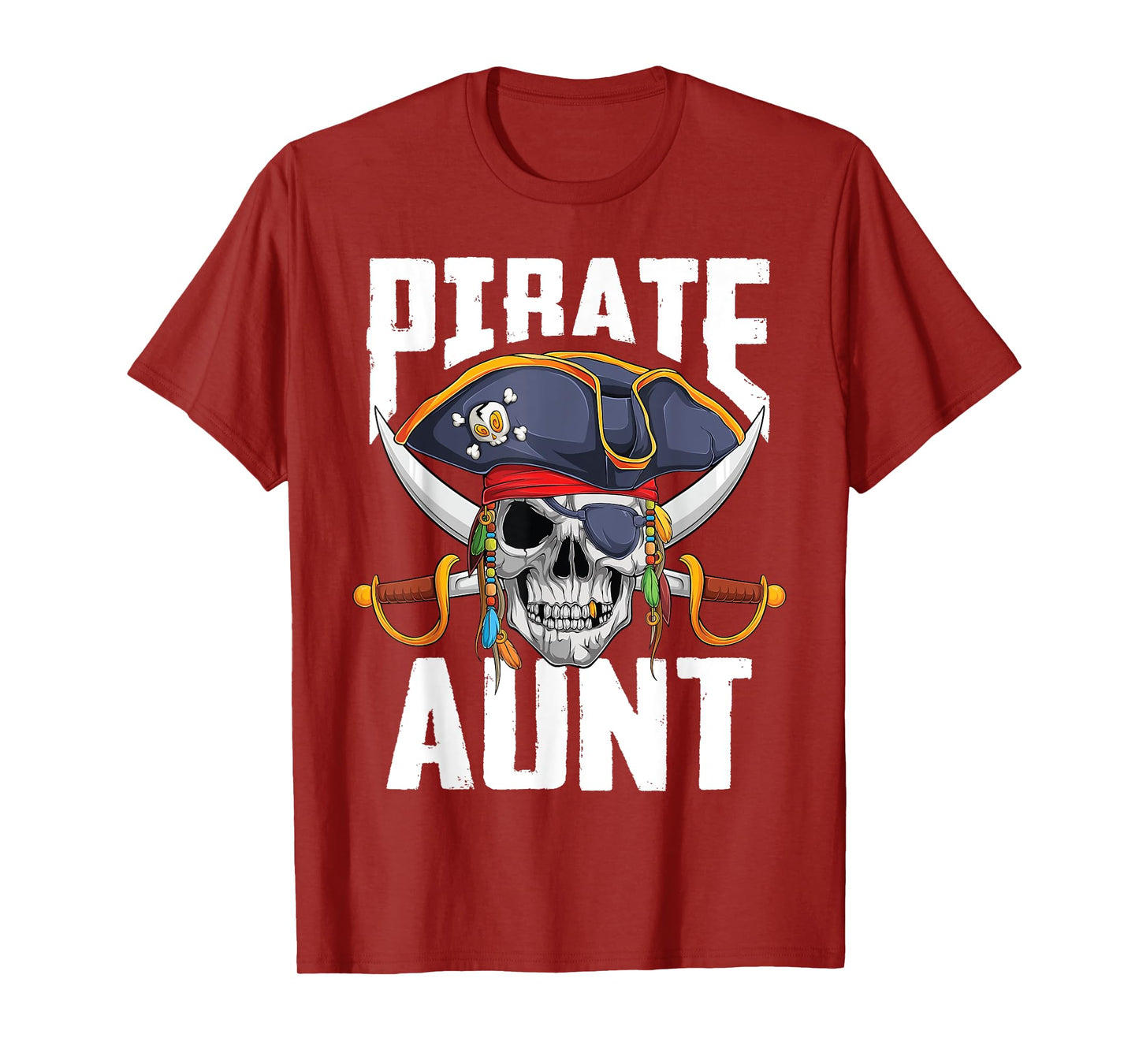 Family Skull Pirate Aunt Jolly Roger Crossbones Flag T-Shirt