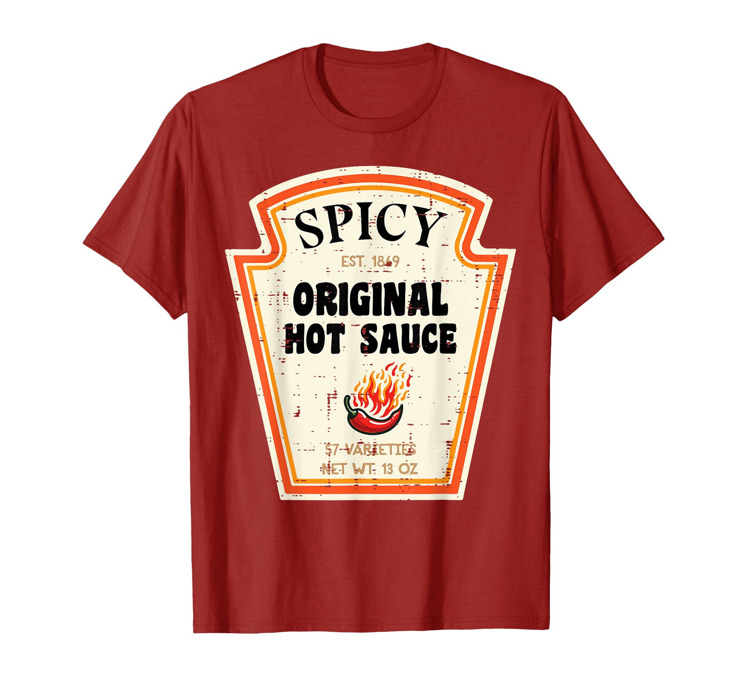 Halloween Spicy Hot Sauce Funny Food Costume Women Men Kids T-Shirt