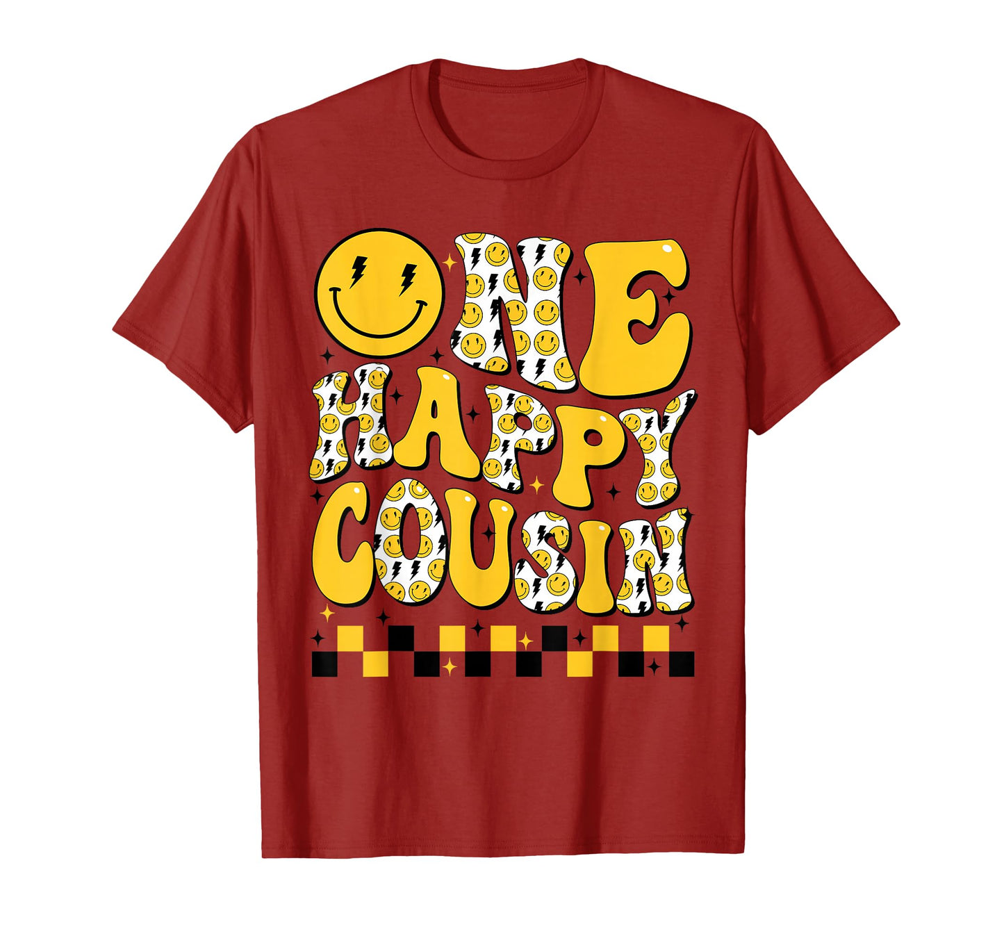 One Happy Cousin 1st Smile Face Birthday Family Matching T-Shirt