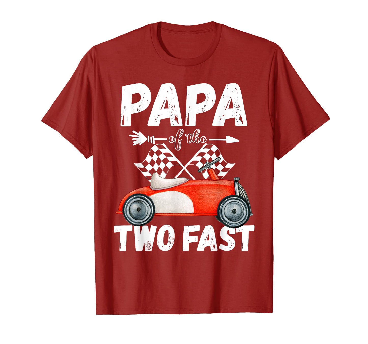 Papa Of The Two Fast 2 Curious Birthday 2nd Little Racer T-Shirt