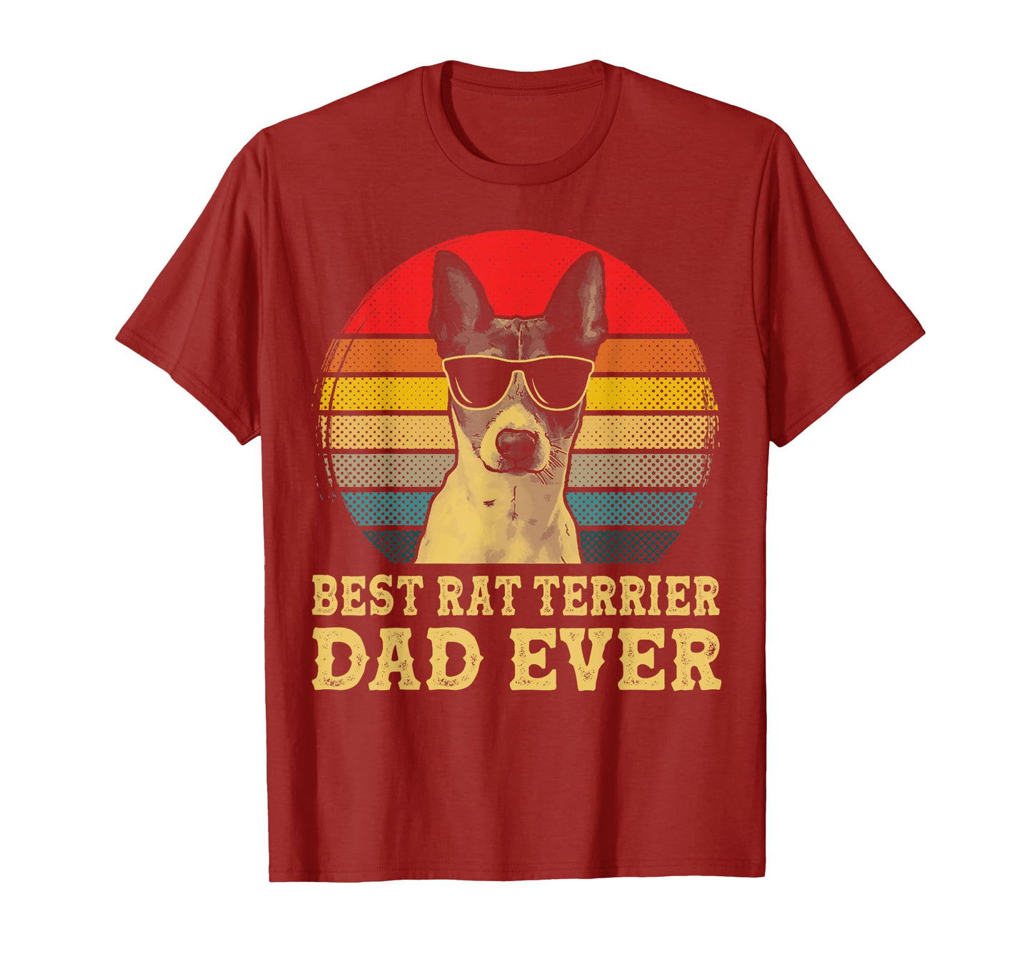 Best Rat Terrier Dad Ever Dog Lovers Retro Vintage T-Shirt