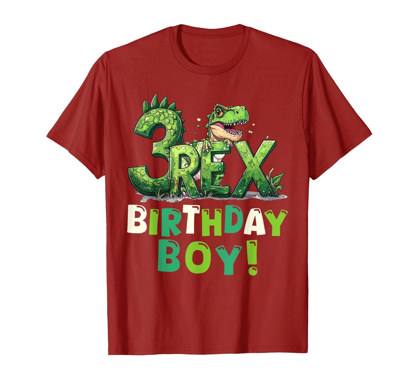 Three Rex 3rd Birthday Third Dinosaur 3 Year Old Party T-Shirt