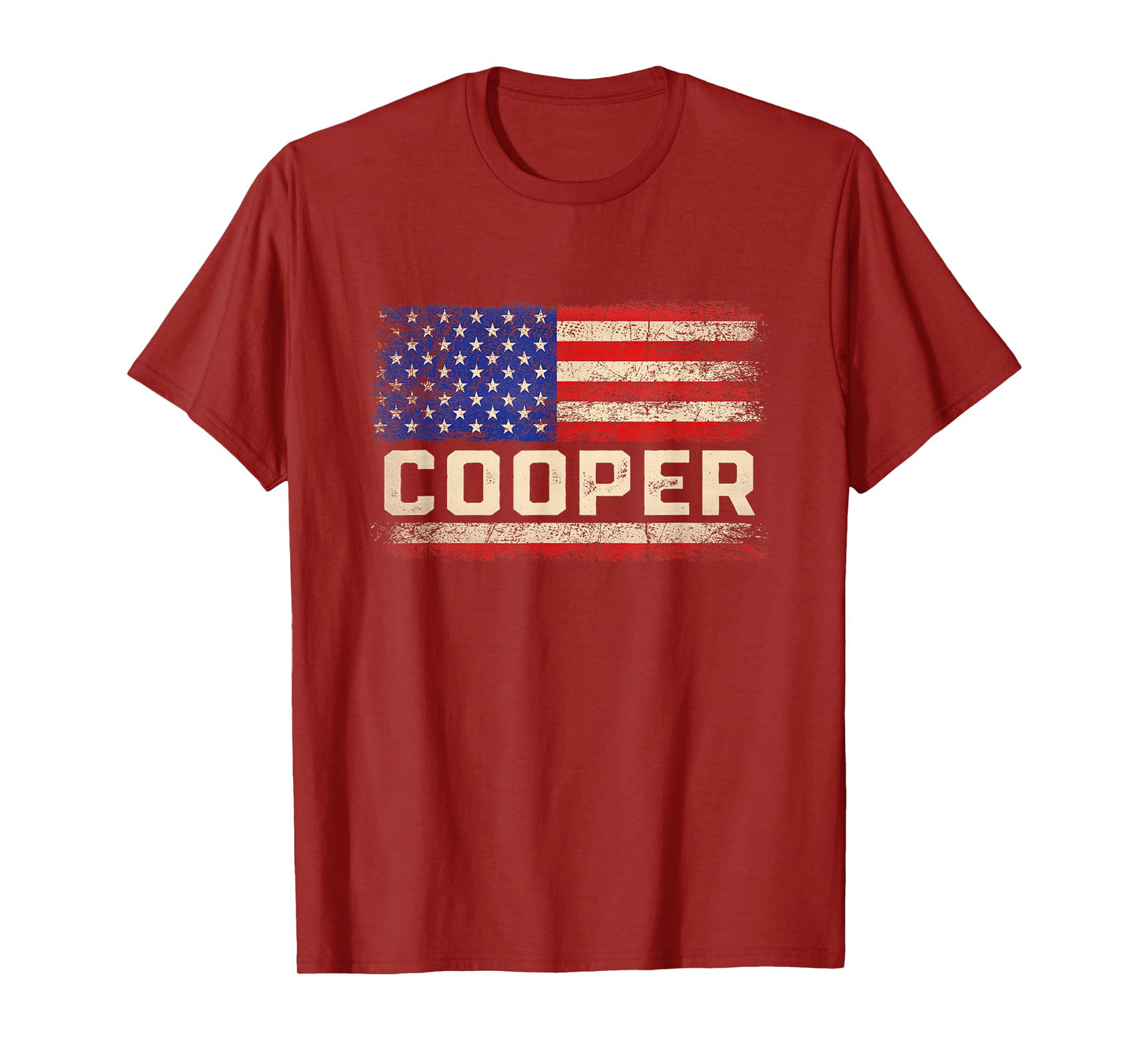 Cooper Last Name Shirt Cooper Name American Flag T-Shirt