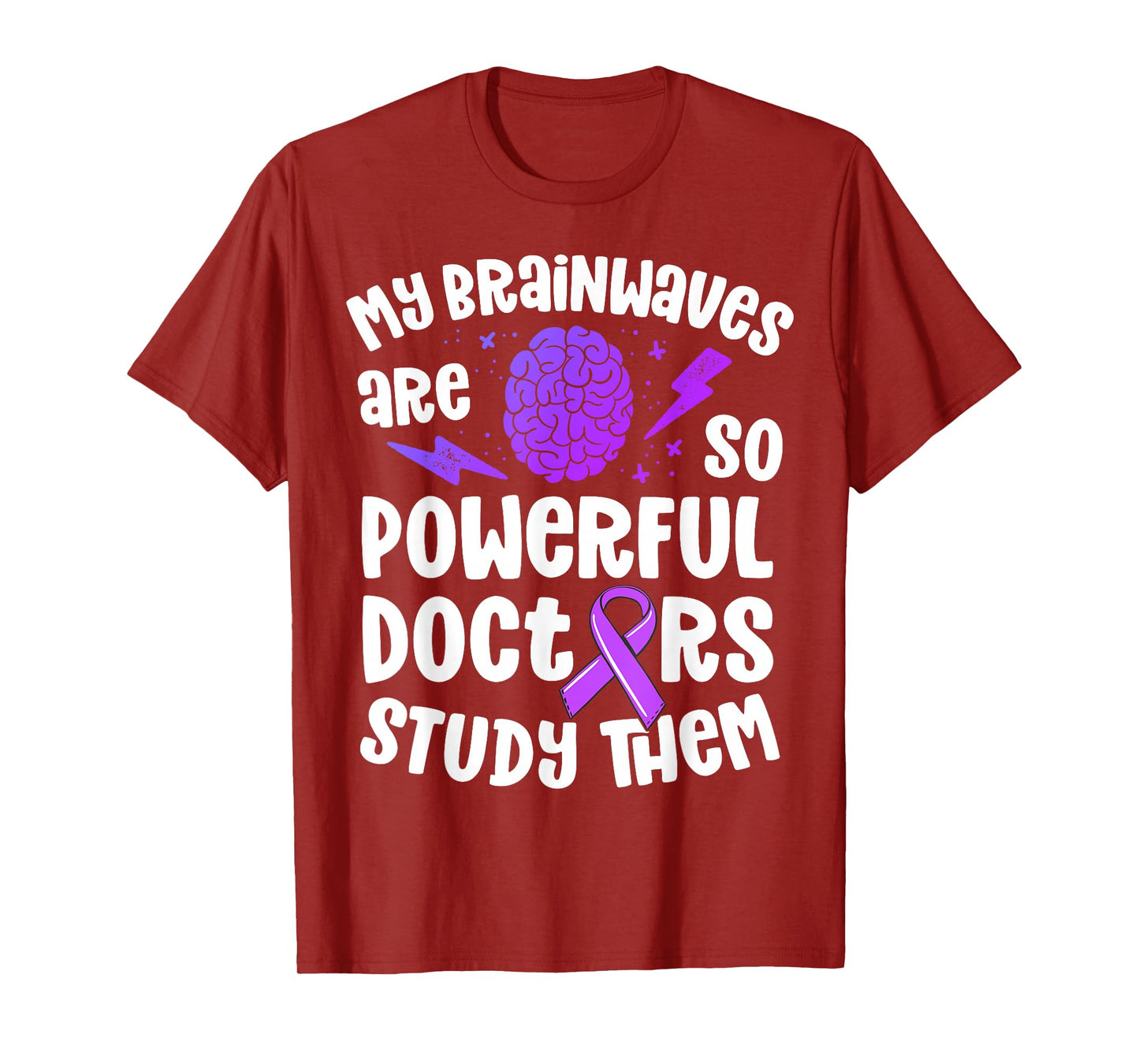 Kids Epilepsy Awareness Shirt Powerful Brainwaves Purple T-Shirt