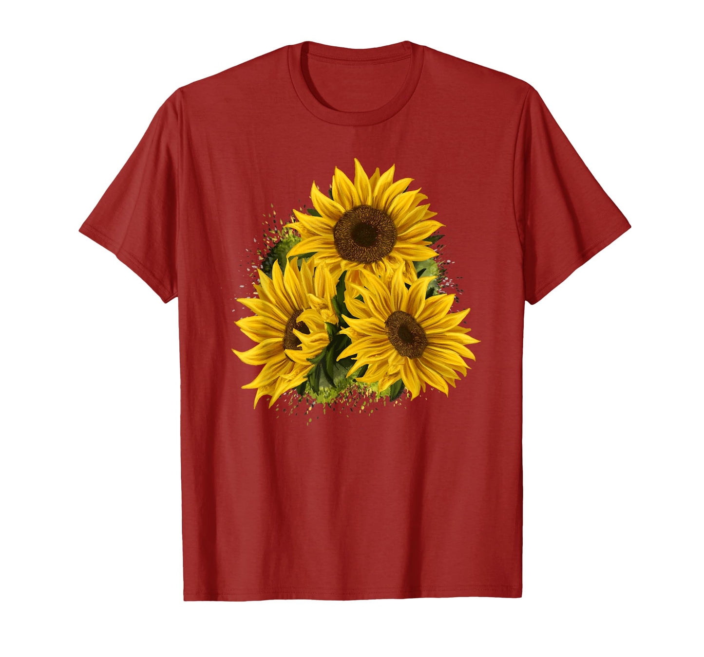 Yellow Sunflower Floral Watercolor Positivity T-Shirt