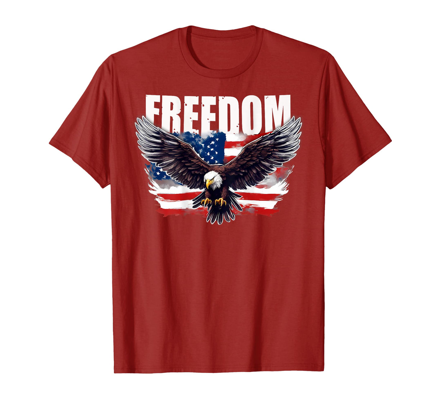 On Back Patriotic American Flag Eagle FREEDOM 4th of July T-Shirt