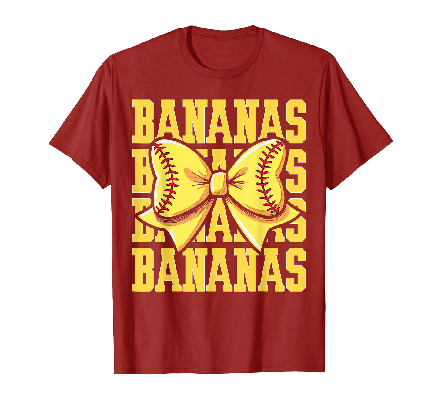Retro Bananas Last Name Coquette Bow Women Kids Girls T-Shirt