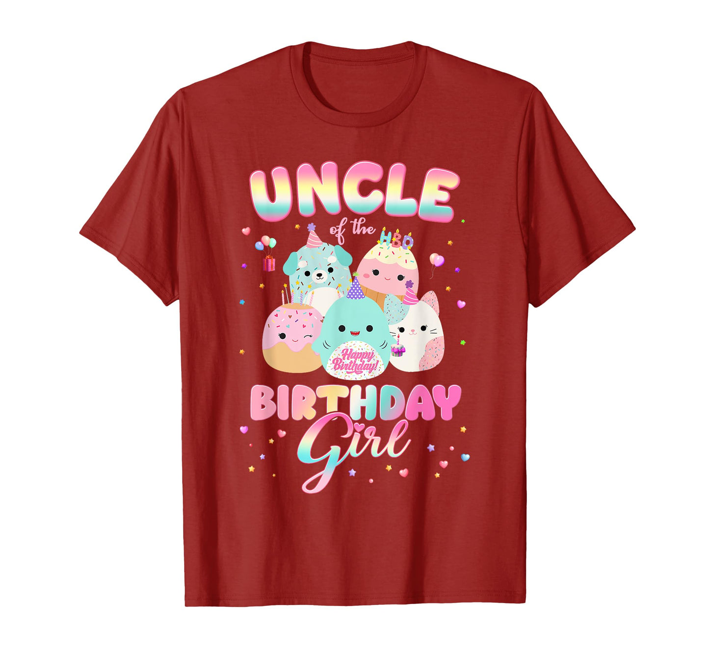 Birthday Family Squish Squad Uncle Of The Birthday Girl T-Shirt