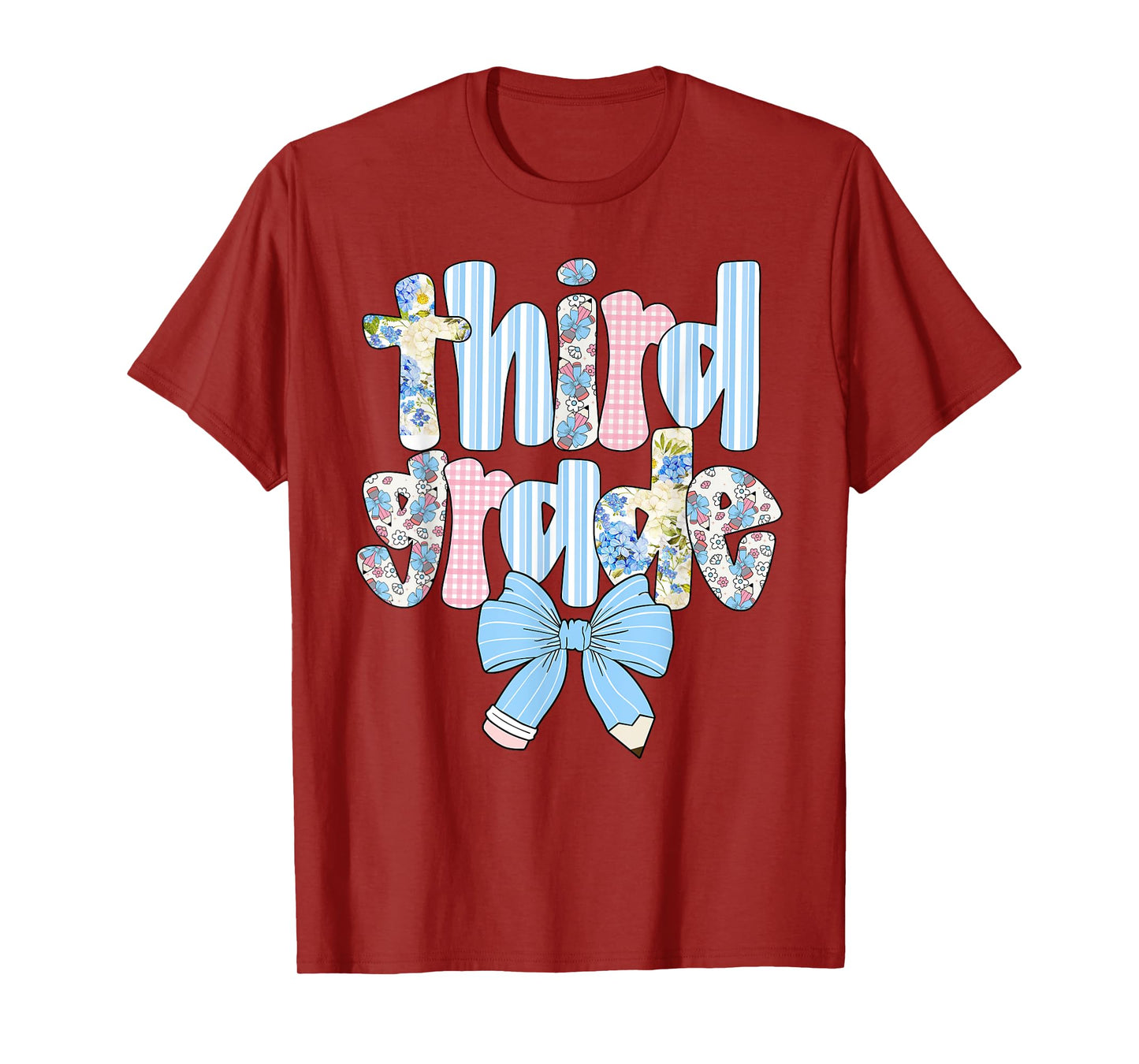 Third Grade Coquette Bow Pencil First Day Back To School T-Shirt