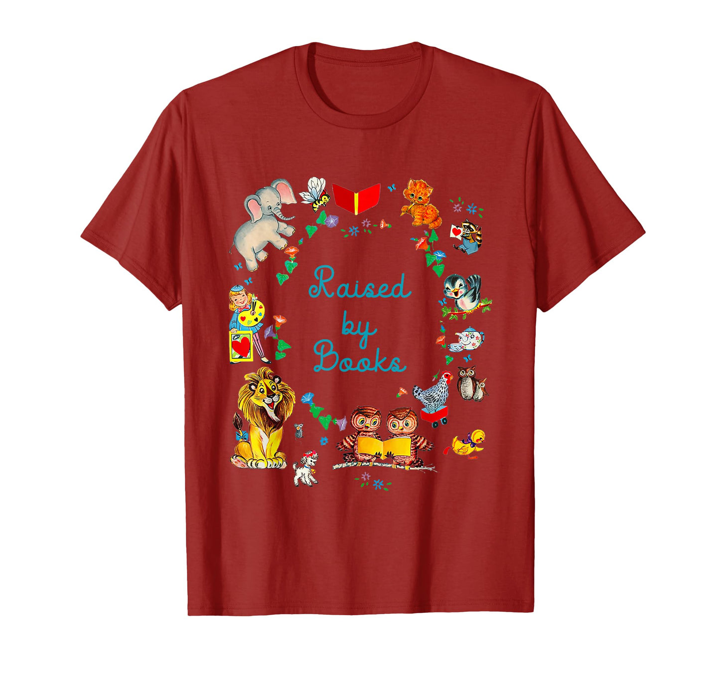 Funny Saying About Reading Raised By Books T-Shirt