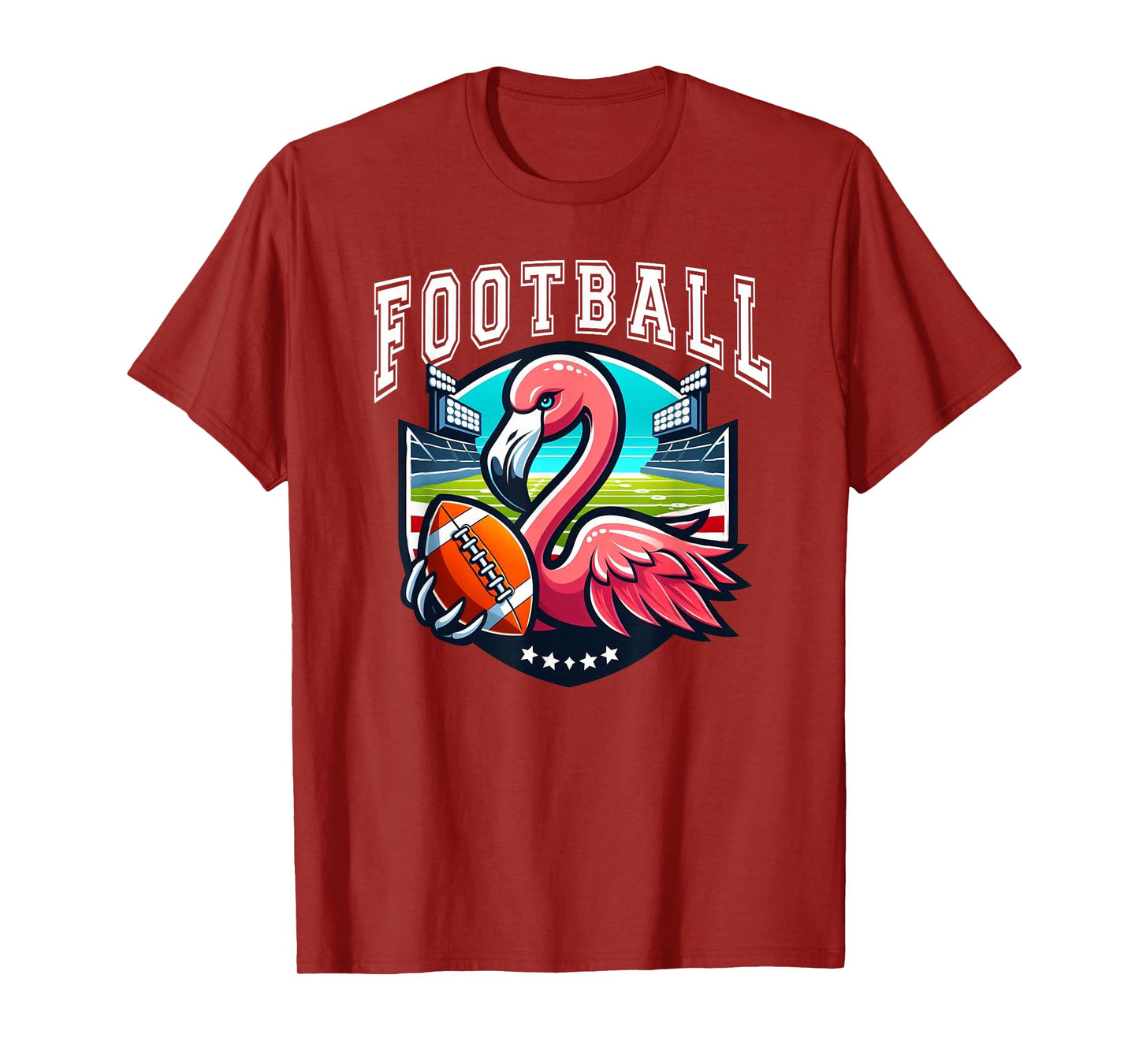 Football Pink Flamingo Playing Football T-Shirt
