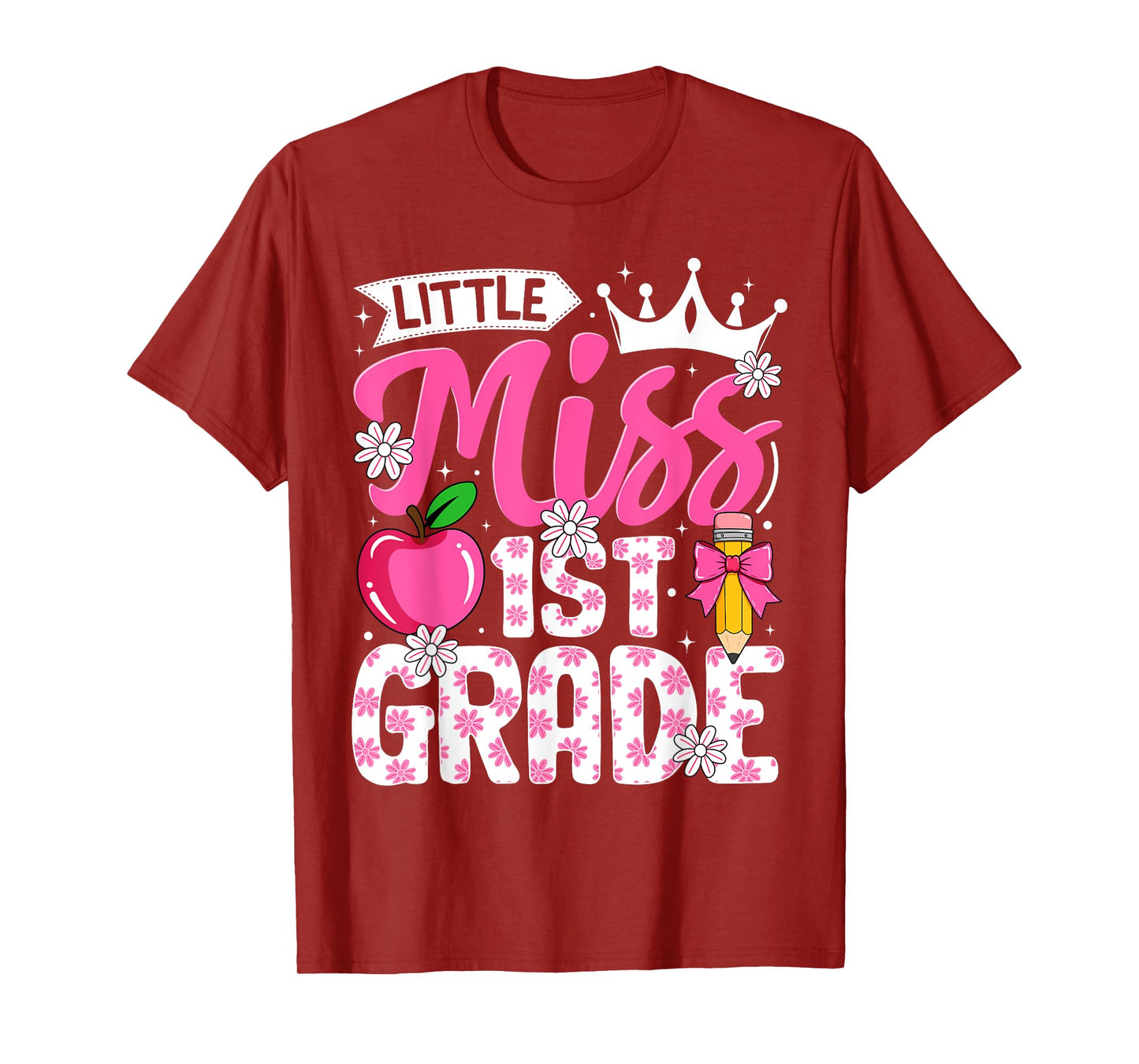 Cute Back To School 1st Grade Girls Kids First Day Of School T-Shirt