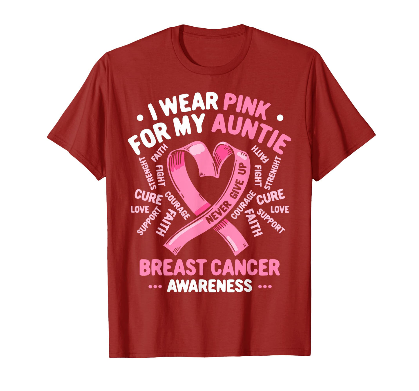 I Wear Pink for My Aunt Breast Cancer Awareness T-Shirt