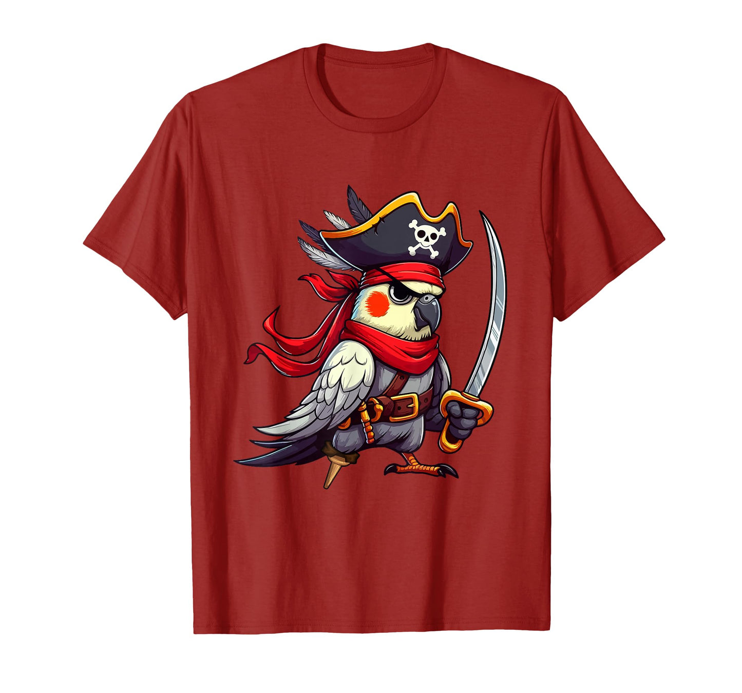 Cockatiel As Pirate Halloween Costume Farmer Rancher Lover T-Shirt