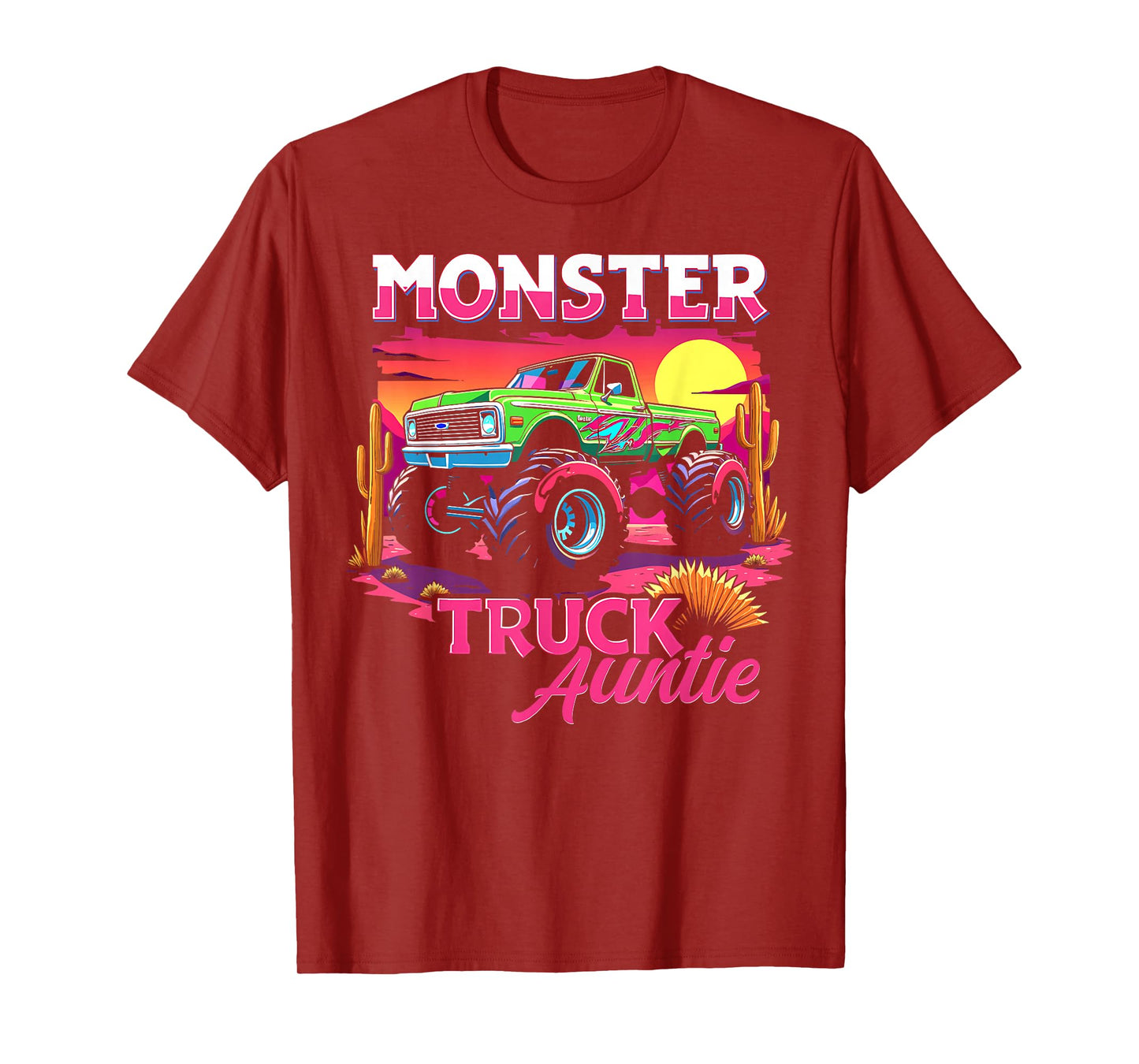 Monster Truck Auntie Matching Family Monster Truck Aunt T-Shirt