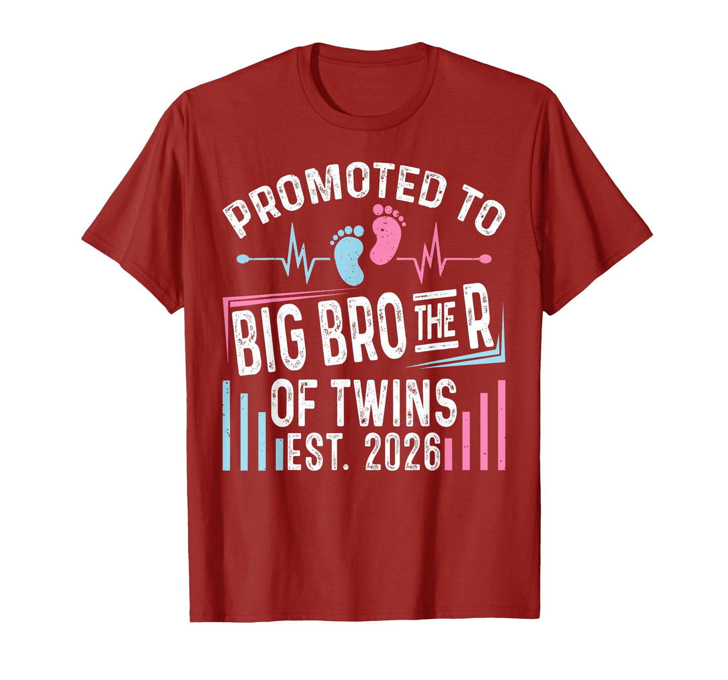 Promoted to Big Brother of Twins Est 2026 Baby Shower T-Shirt