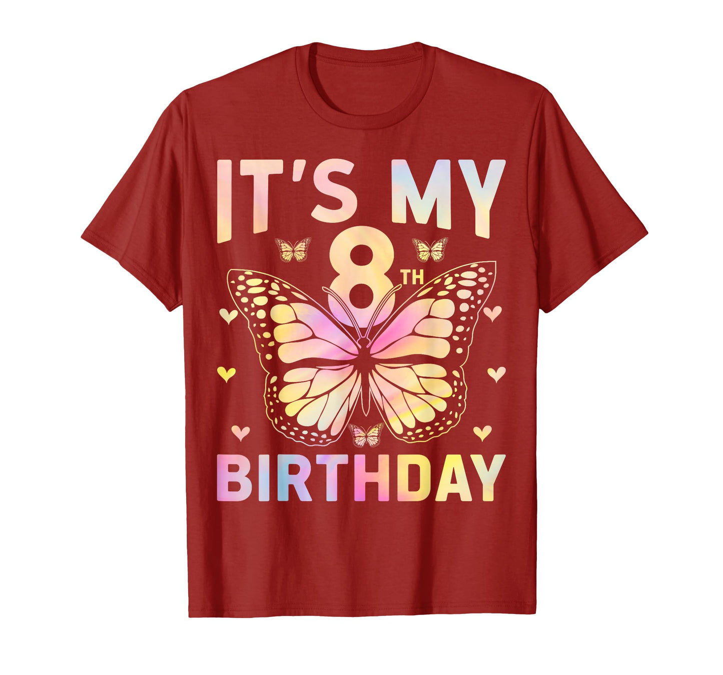 It's My 8 Birthday Butterfly Eight Years Old 8th Birthday T-Shirt