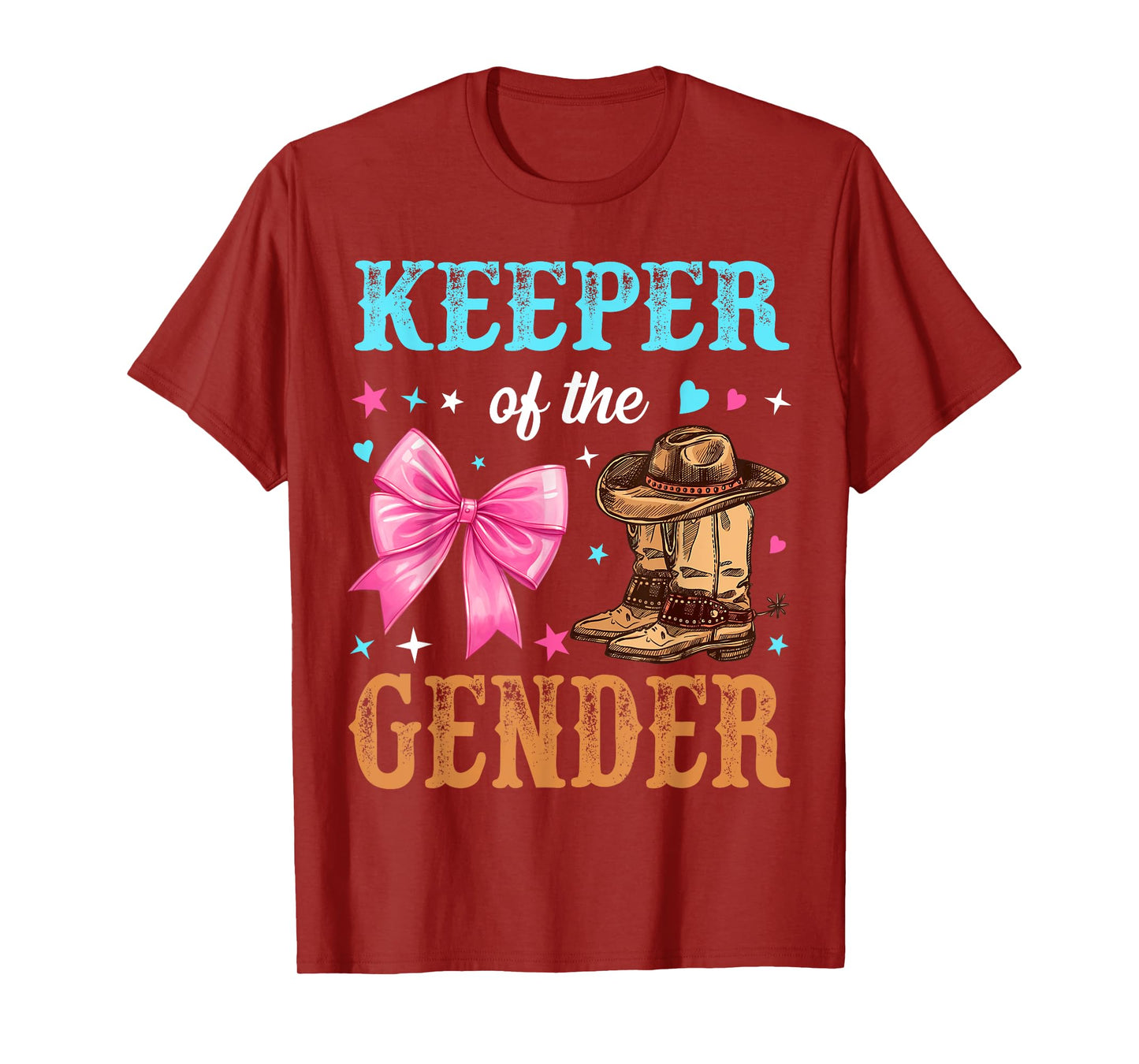 Keeper Of The Gender Reveal Outfit Boots Or Bows Gender T-Shirt