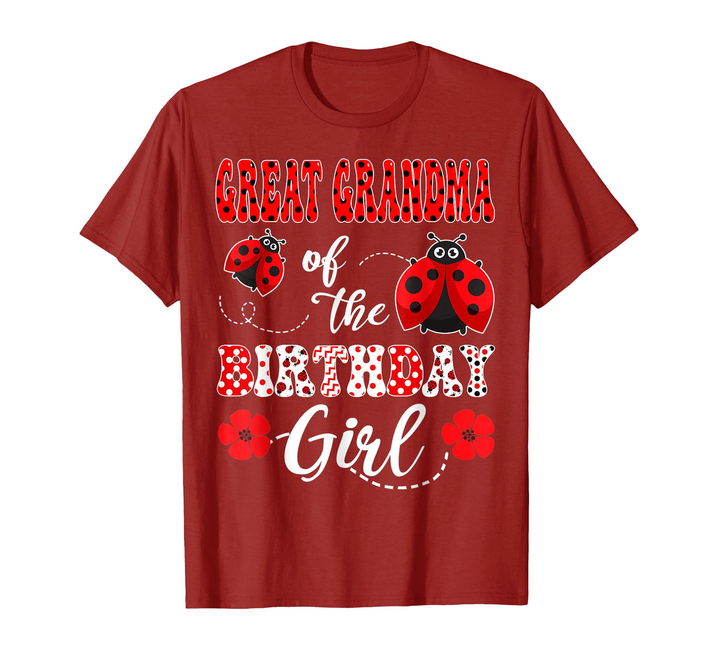 Great Grandma Of The Birthday Girl Ladybug Birthday T-Shirt