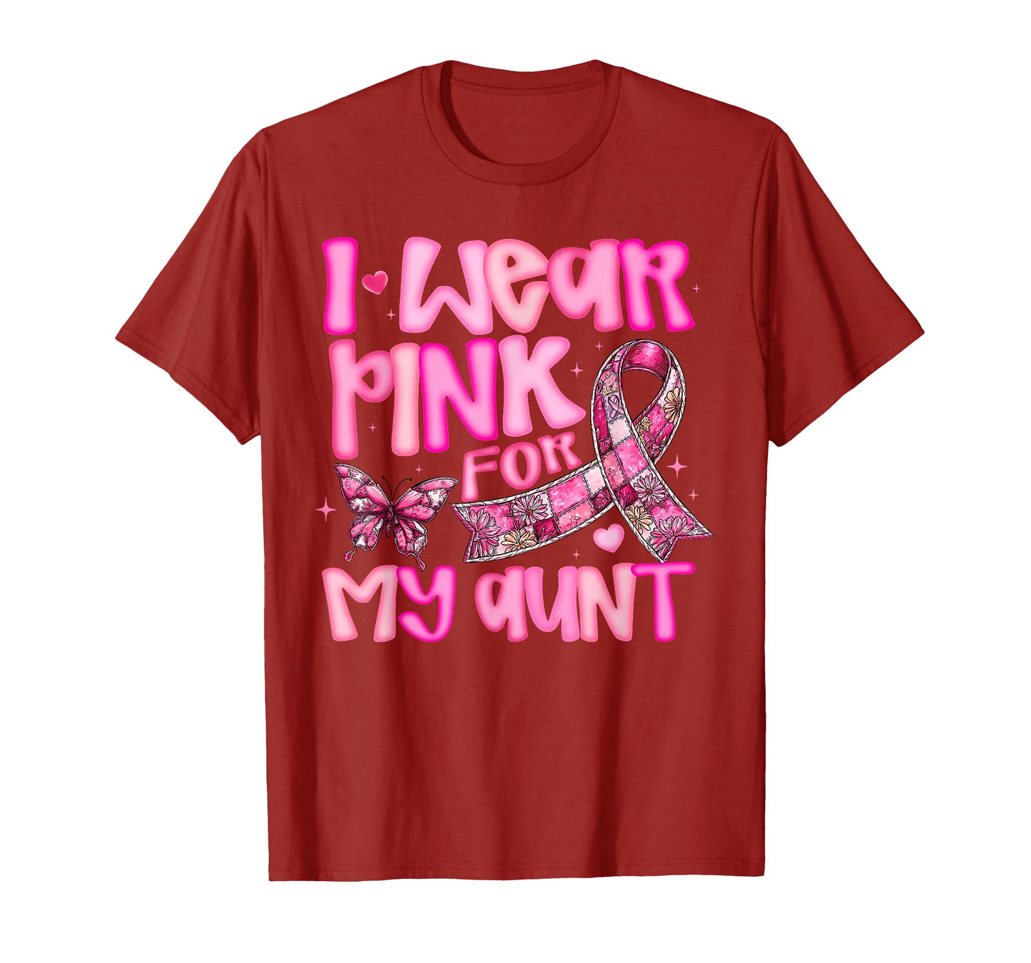 I Wear Pink for My Aunt Preppy Breast Cancer Women Kid Youth T-Shirt