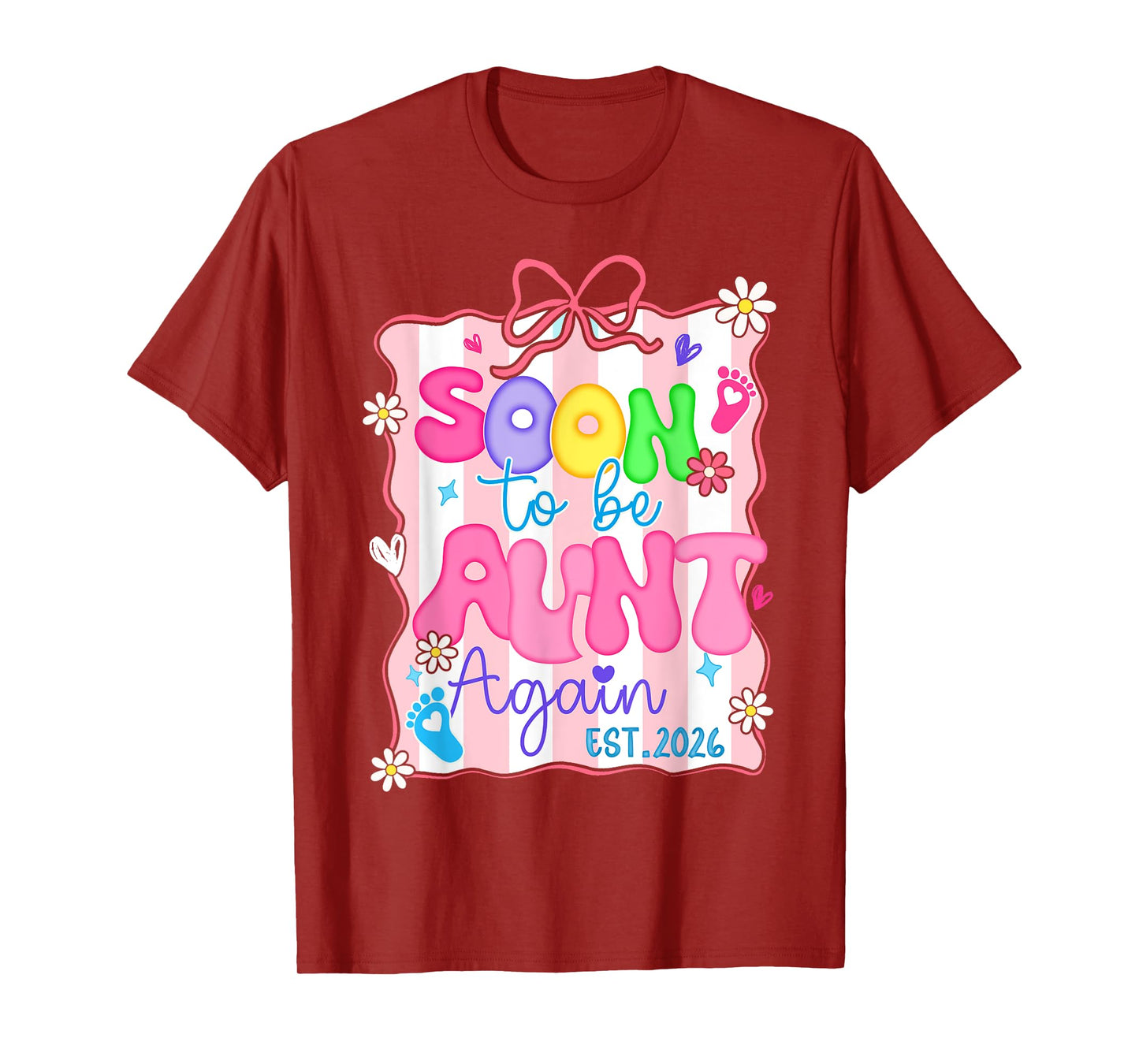 Soon to be Aunt Again Est 2026 Baby Announcement Party Gift T-Shirt