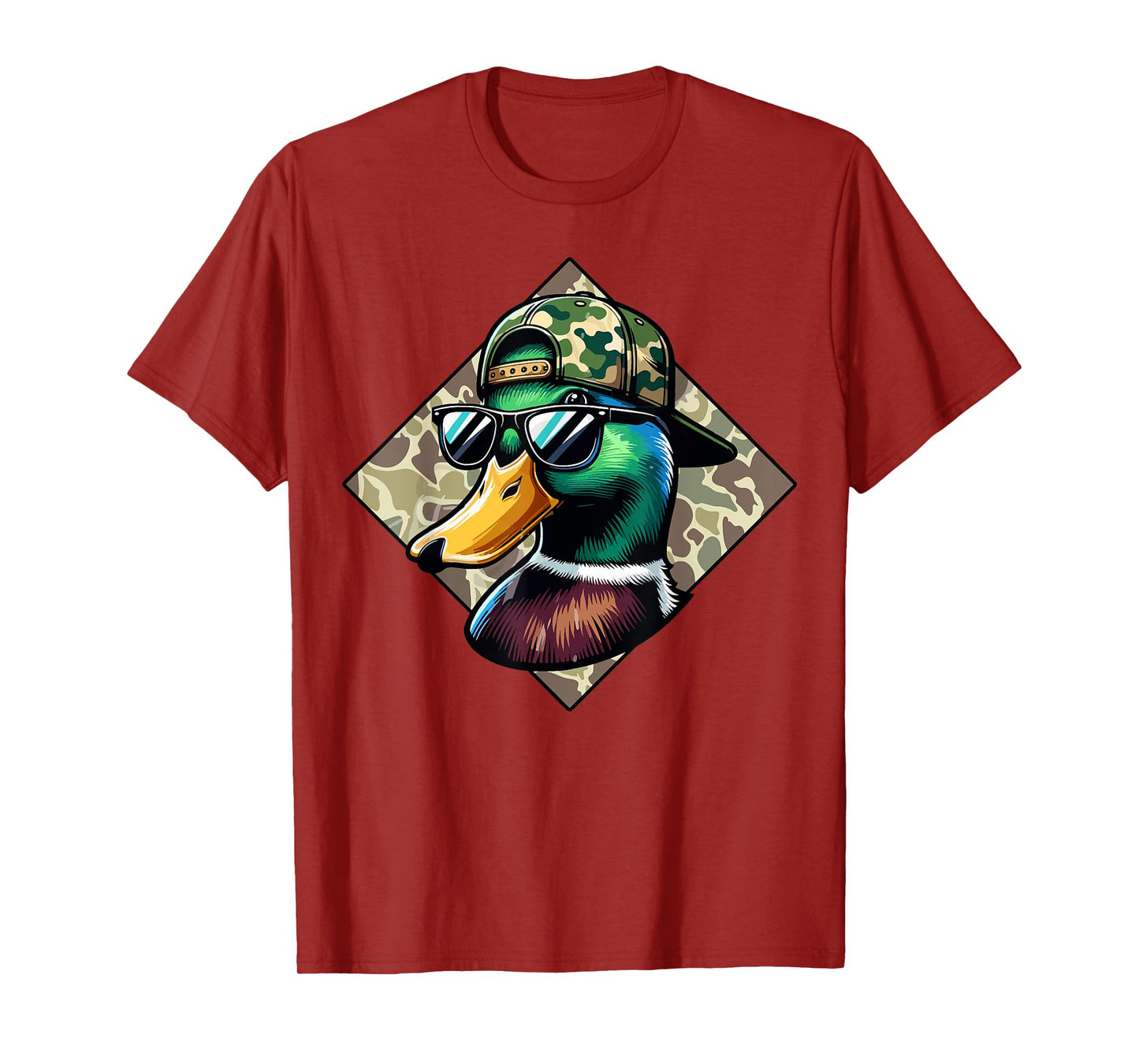 Camo Patriotic Mallard Duck Camouflage Flying Duck Hunting T-Shirt