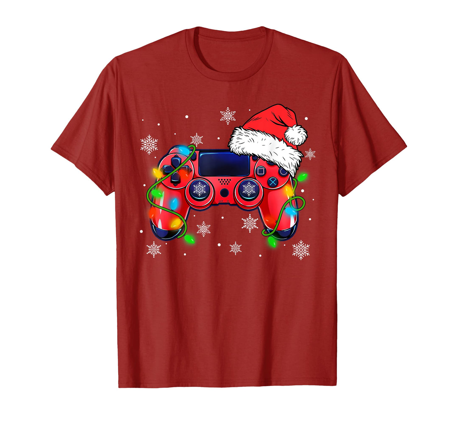Video Game Controller Christmas Santa Hat Gamer Boys T-Shirt