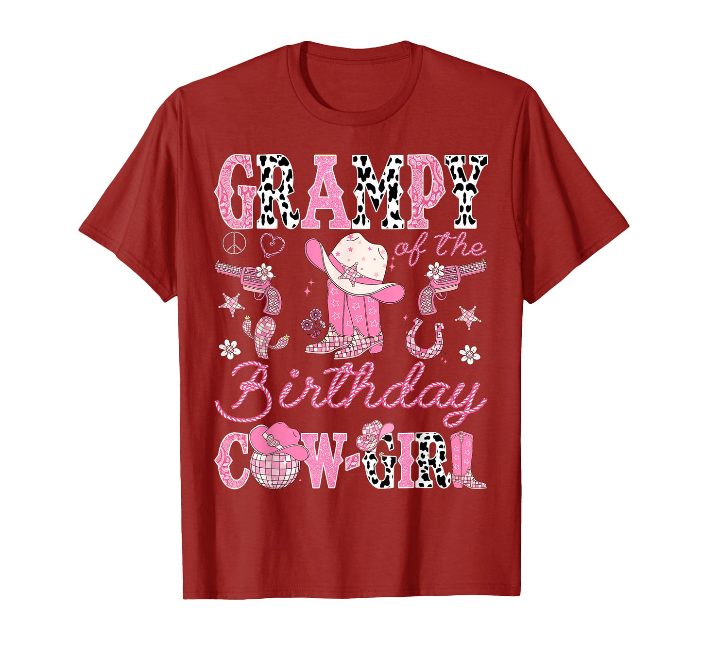 Grampy Of The Birthday Cow-Girl Pink Rodeo Western T-Shirt