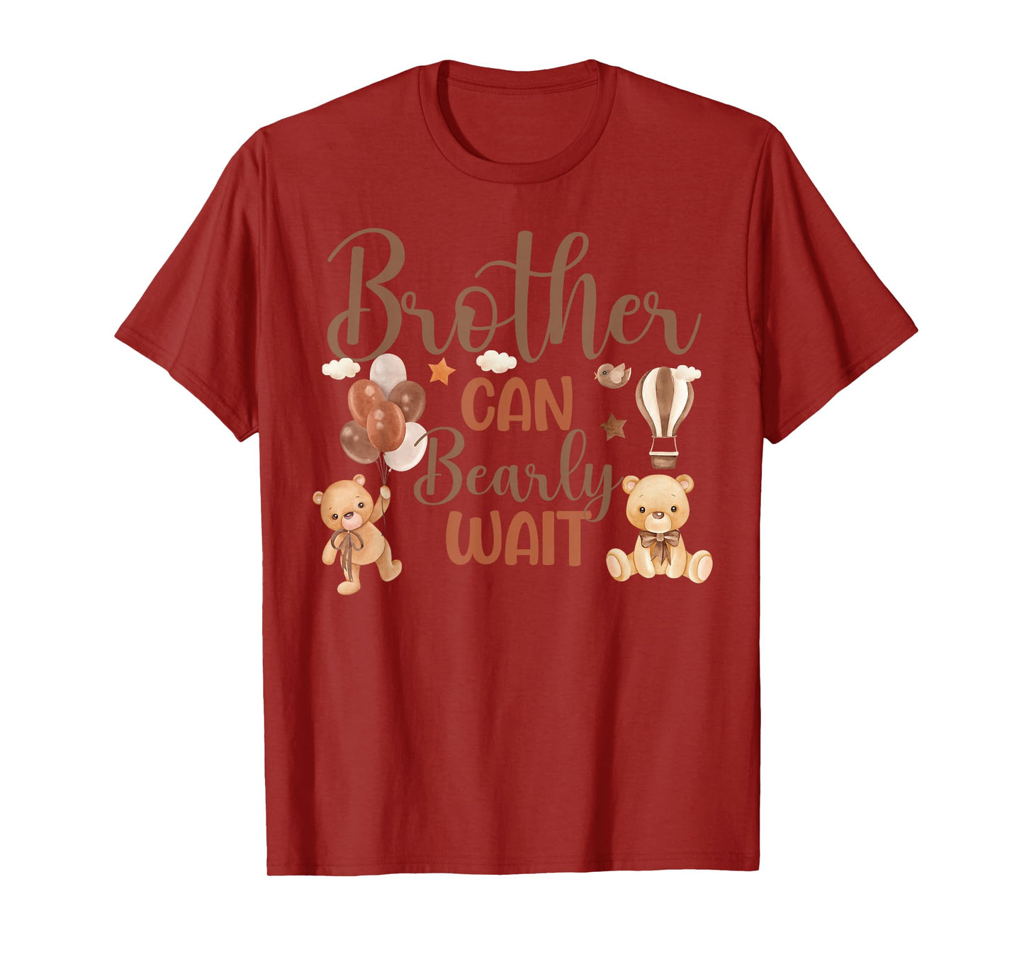 Brother Can Bearly Wait Bear Gender Neutral Boy Baby Shower T-Shirt