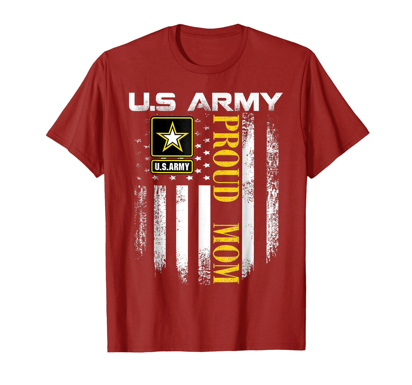 Vintage Army Proud Mom With American Flag Gift T-Shirt