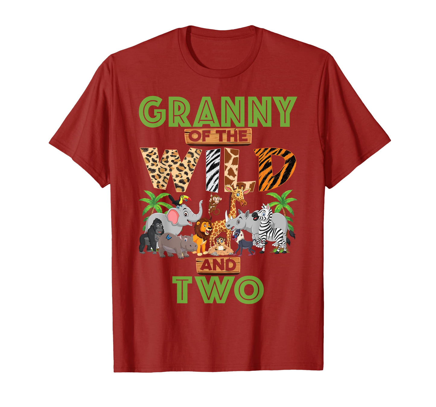 2nd Birthday Zoo Safari Jungle Granny Of The Wild and Two T-Shirt