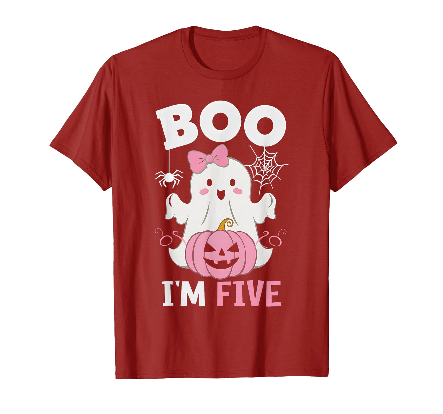 Ghost Boo I'm Five Year 5th Birthday Girls Halloween Groovy T-Shirt