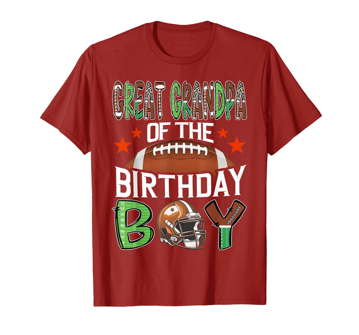 Great Grandpa Of The Birthday Boy Game Day Football T-Shirt