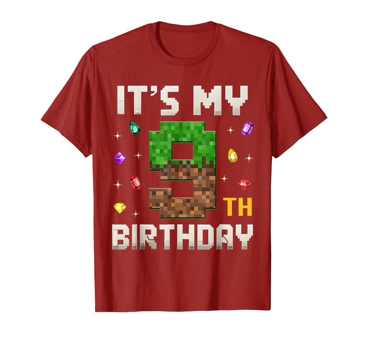 Boys Kids It's My 9th Birthday Video Game Pixel T-Shirt