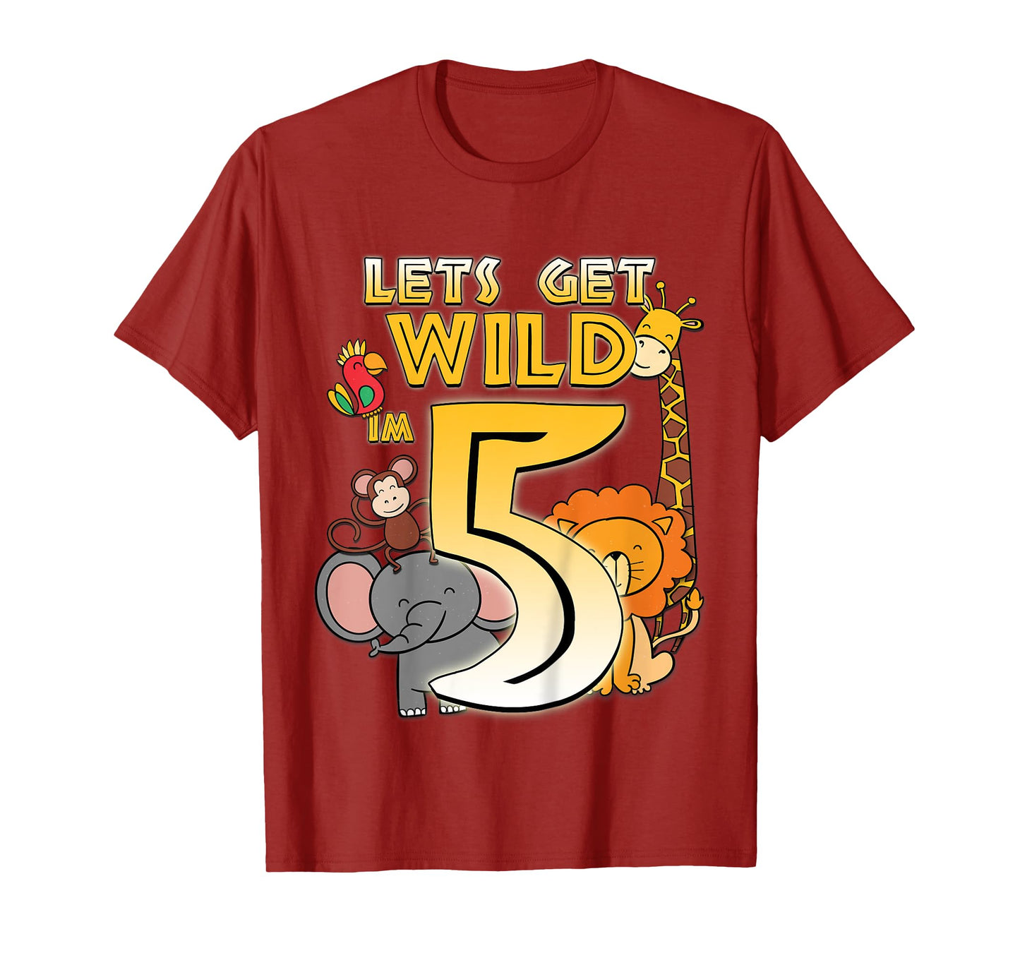 5 Years Old Zoo Animals Safari 5th Birthday Boys Girls T-Shirt
