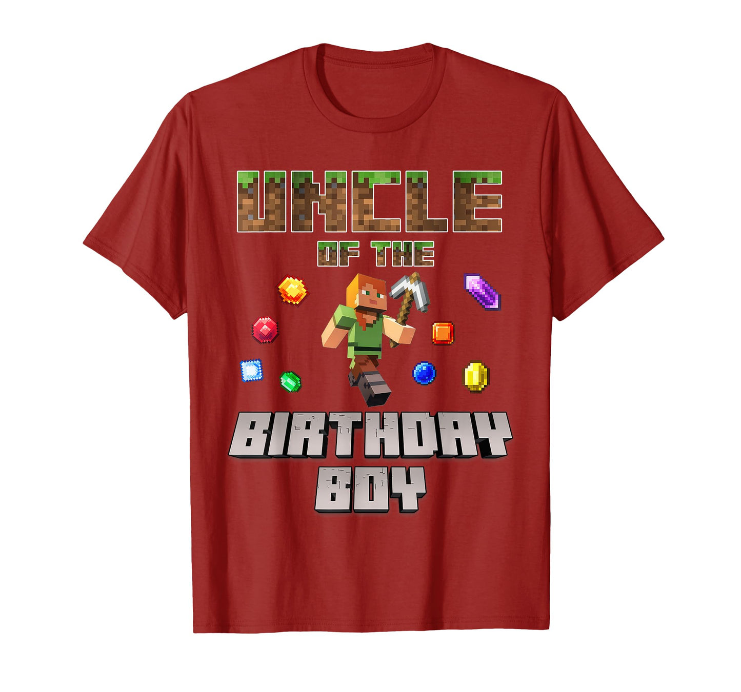 Uncle Of The Birthday Boy Video Gamer Pixel Number T-Shirt