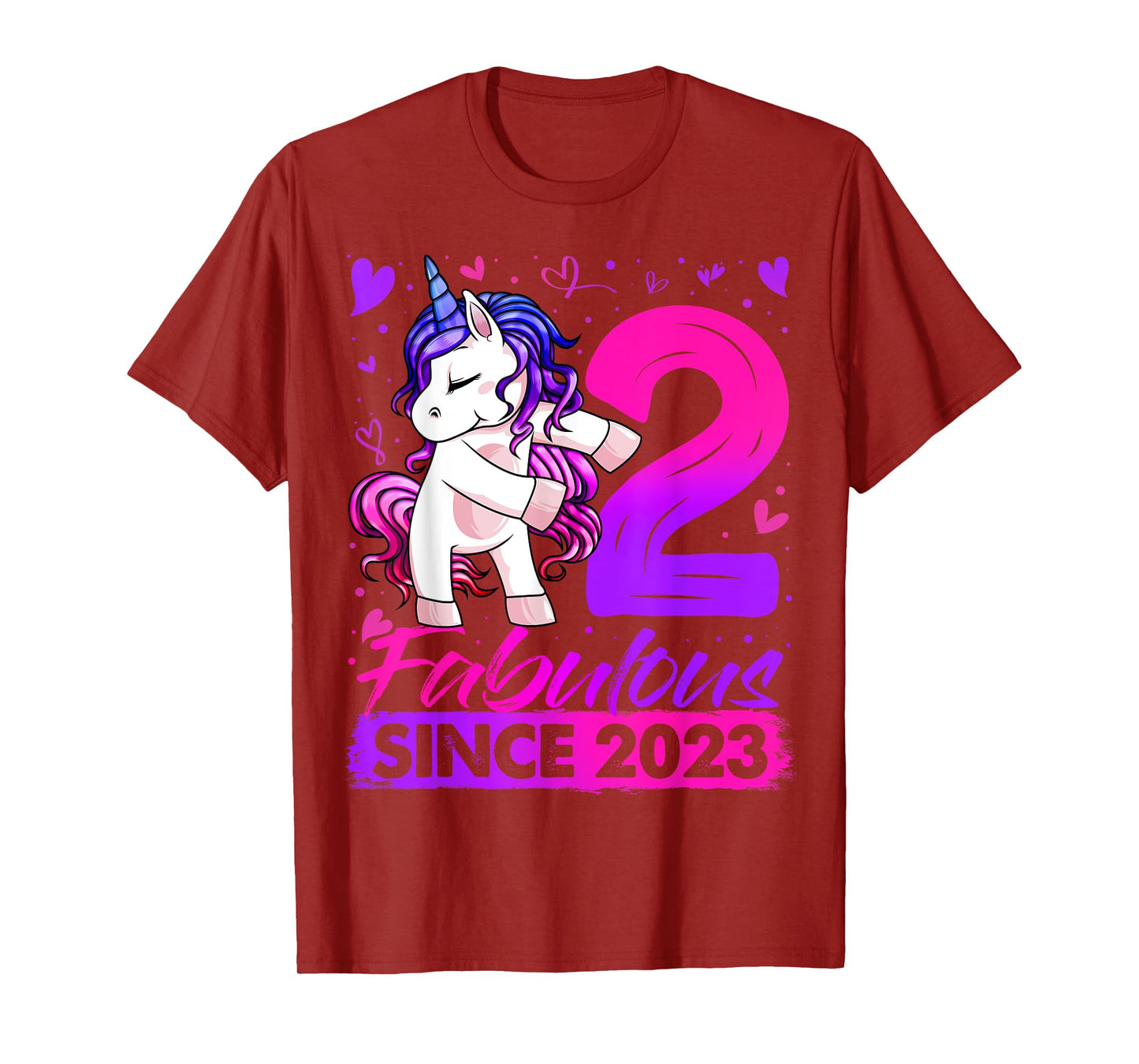 2 Year Old Unicorn Gifts For Girls 2nd Birthday Girl Party T-Shirt