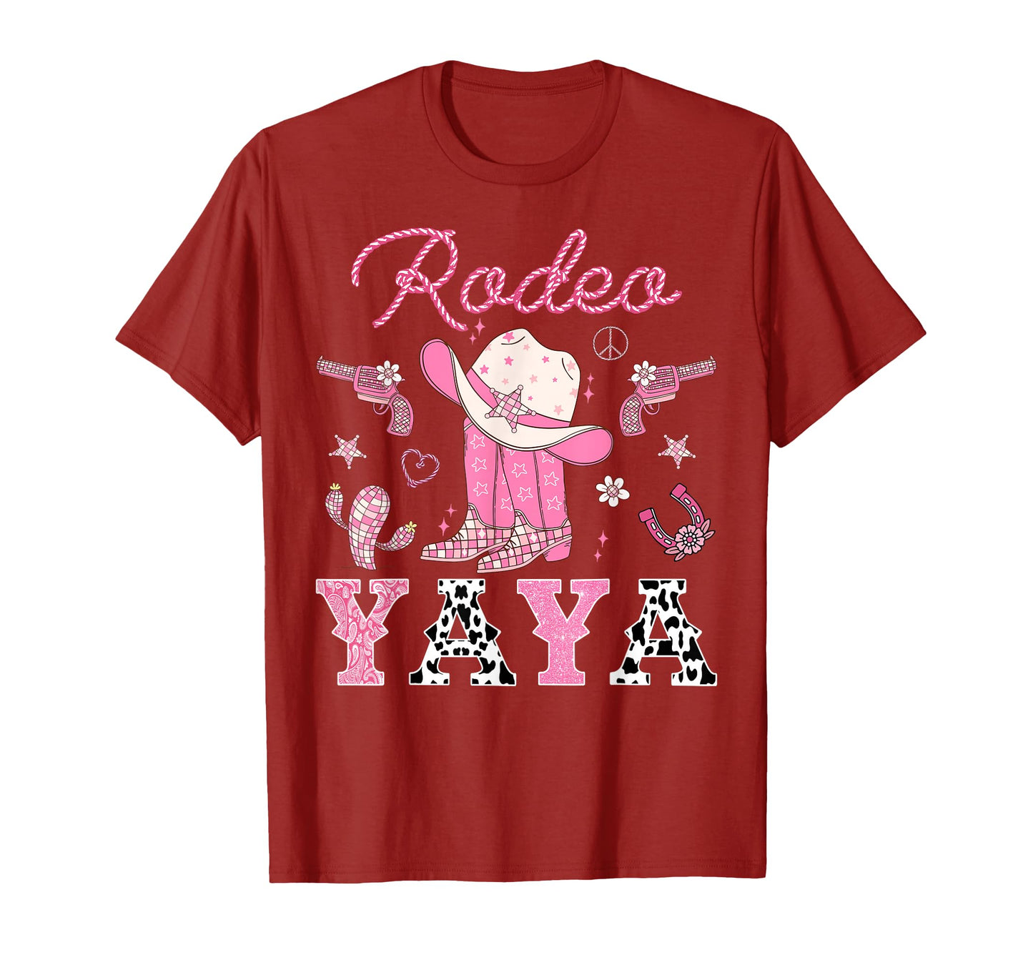 Rodeo Yaya Pink Boots Disco CowGirl Birthday Party T-Shirt