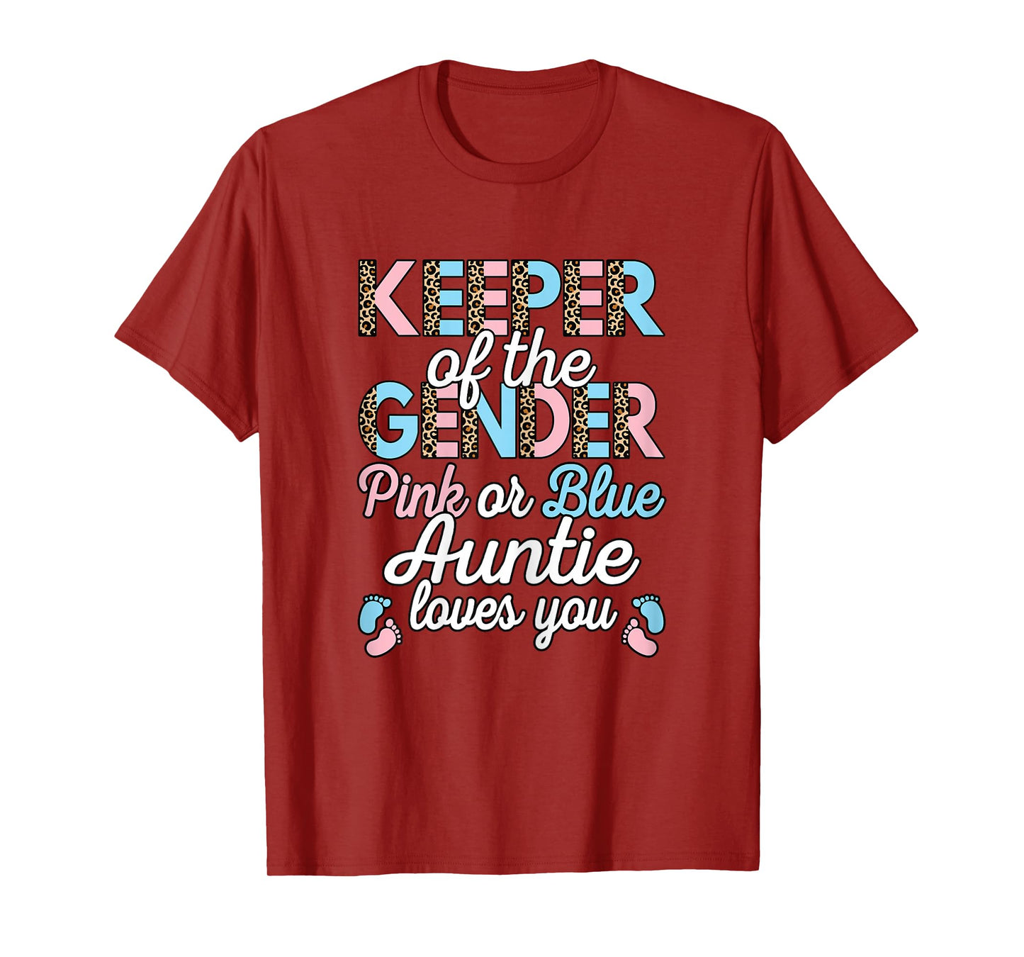 Keeper Of The Gender Auntie Loves You Baby Shower Aunt Women T-Shirt